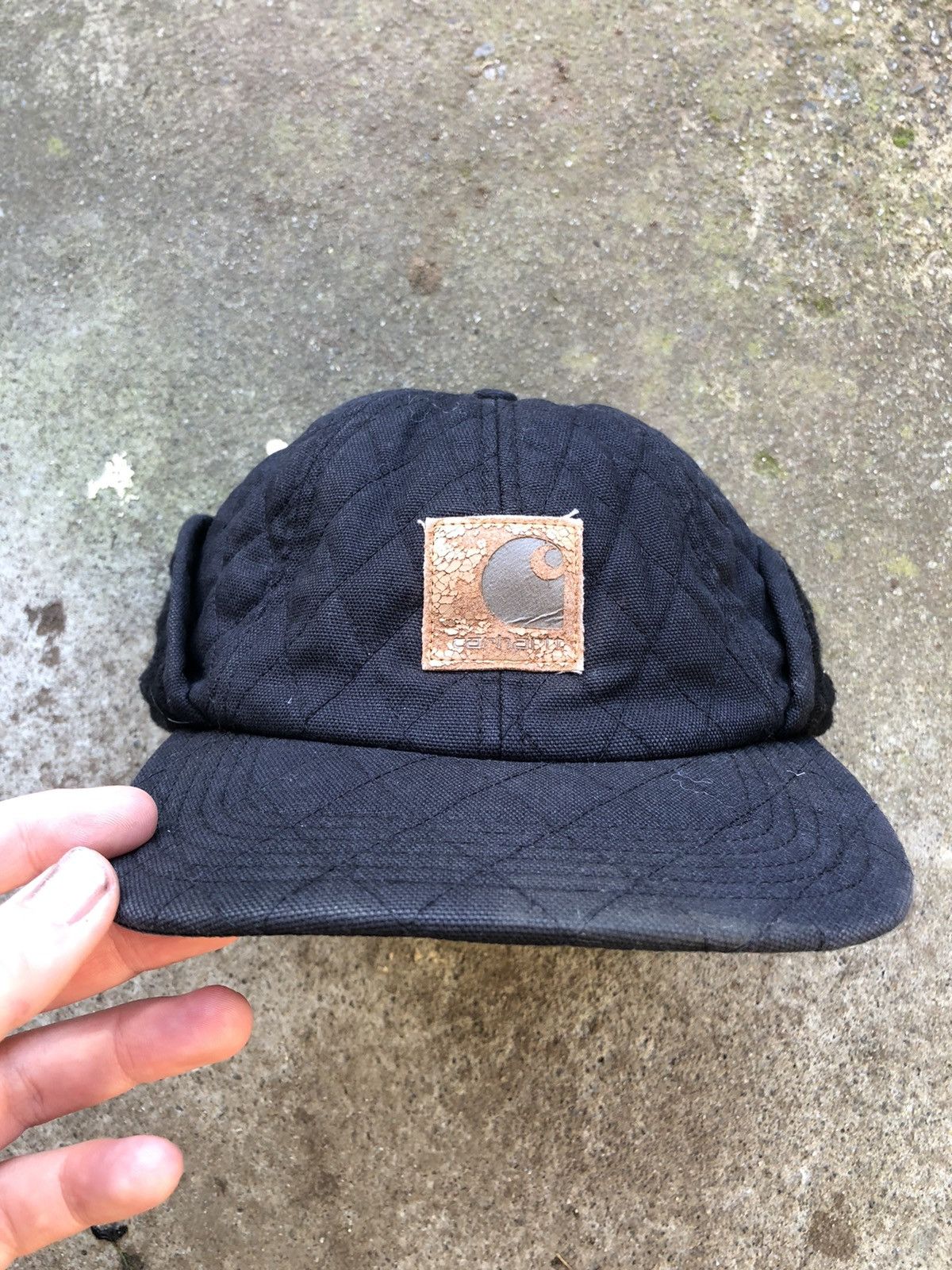 Carhartt Vintage faded quilted carhartt hunting ear flap 6 panel hat Size ONE SIZE - 1 Thumbnail