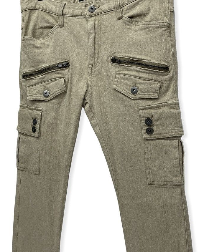 image of Biker Denim x Vintage Bike Star Amazing 8 Pocket Stretch Skinny Cargo Pants in Cream (Size 31)