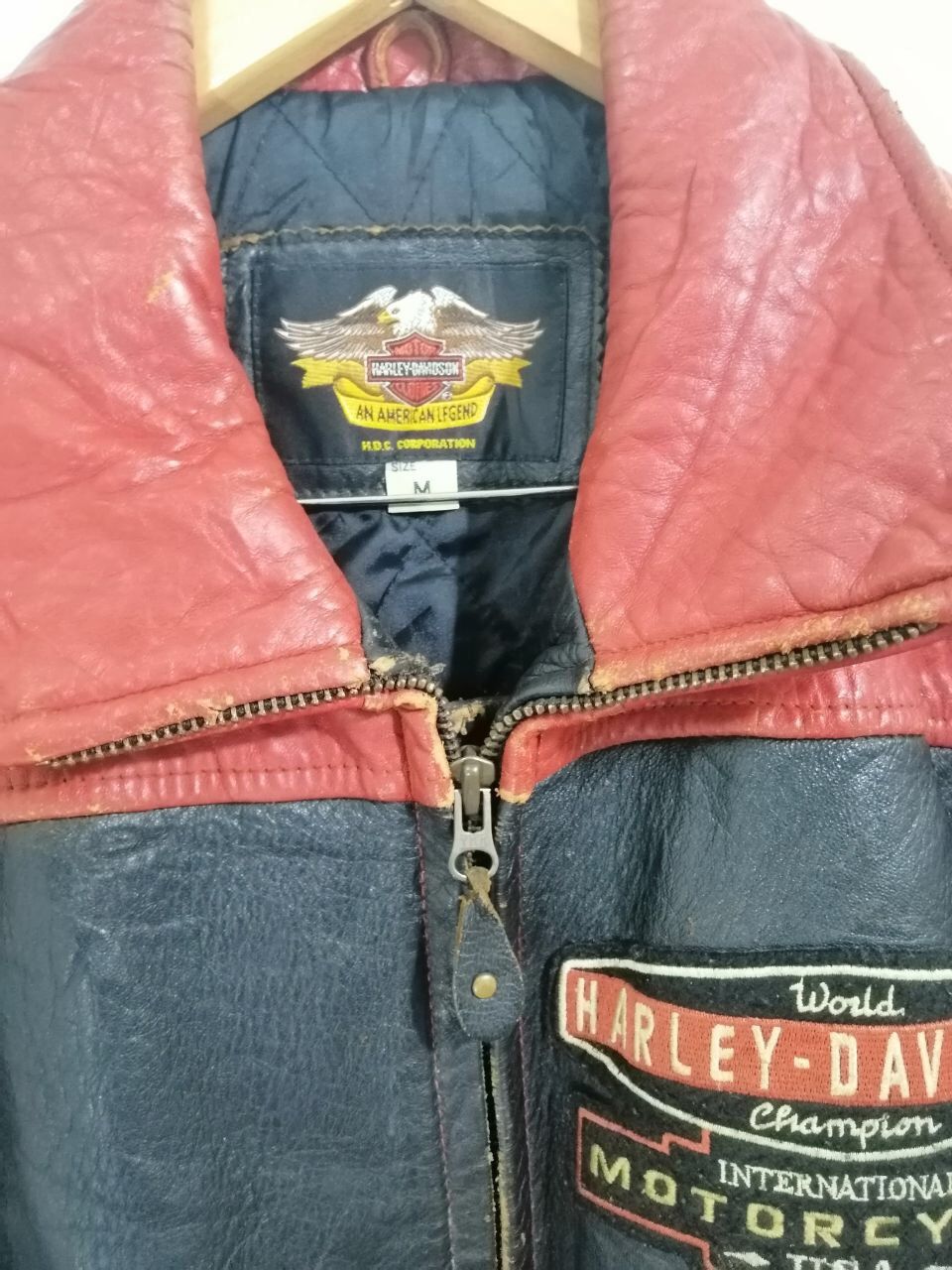 Harley Davidson × Vintage Harley Davidson American Legend Leather Jacket Rare Design Size US M / EU 48-50 / 2 - 3 Thumbnail