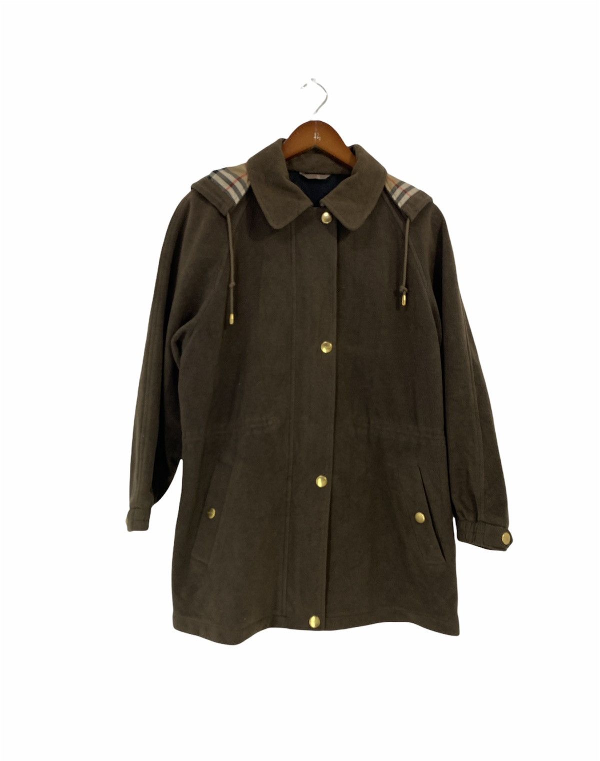 Burberry Nova Check Long raglan Sleeve Jacket With Hoodie
