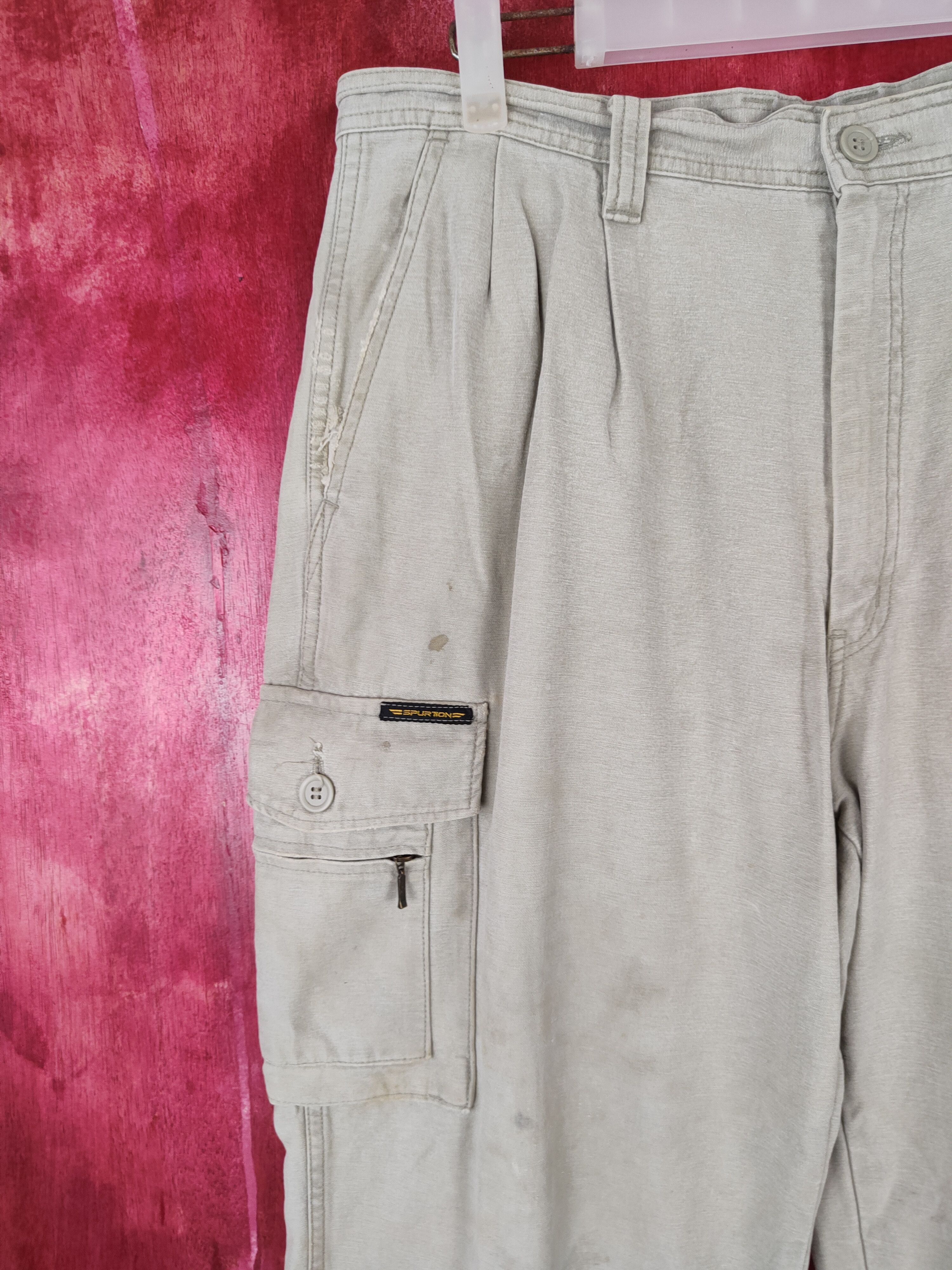 Japanese Brand × Vintage Spurtion Soft Green Multi Pocket Tactical Cargo Pants #S459 Size US 34 / EU 50 - 3 Thumbnail