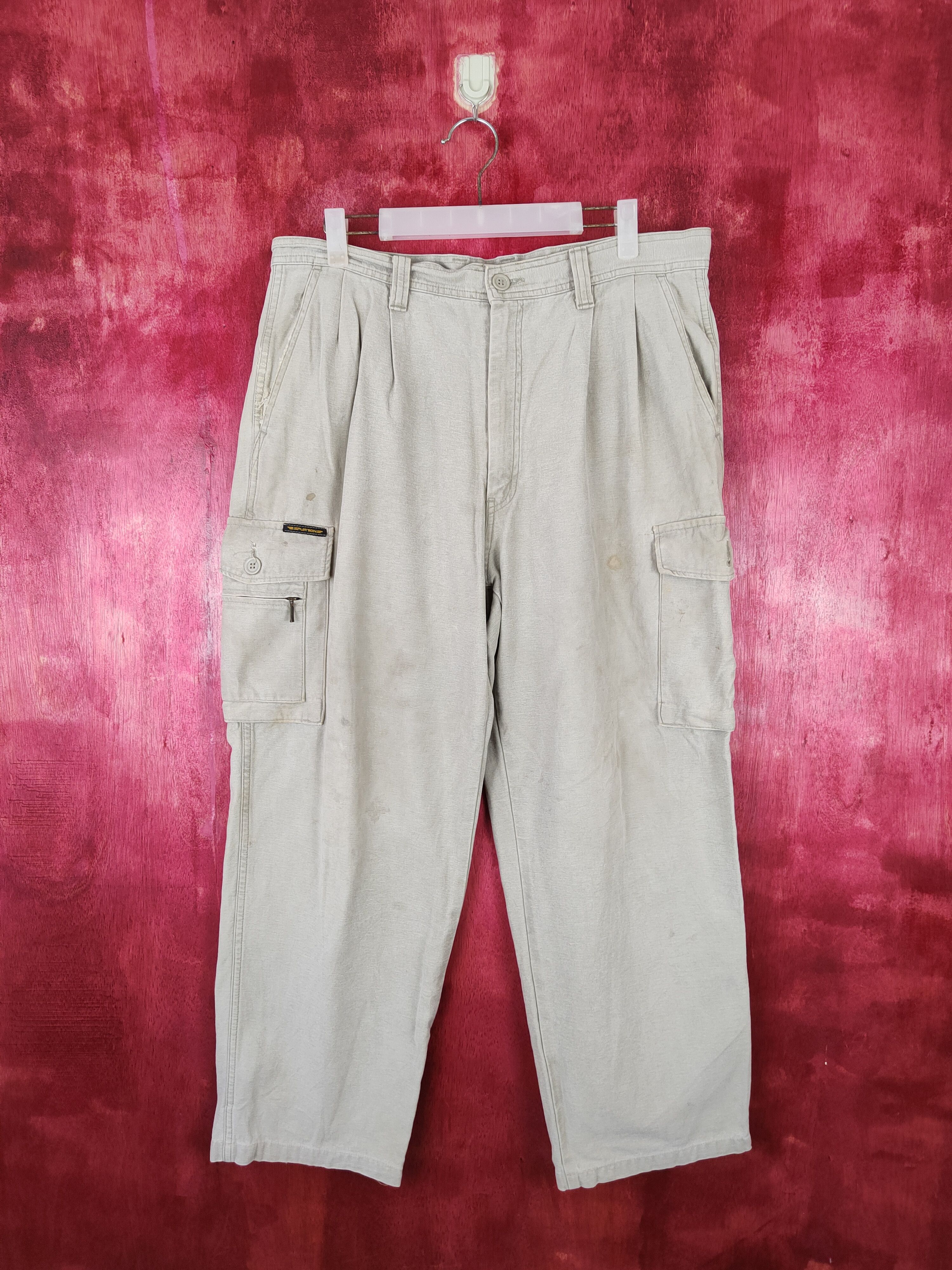 Japanese Brand × Vintage Spurtion Soft Green Multi Pocket Tactical Cargo Pants #S459 Size US 34 / EU 50 - 1 Thumbnail