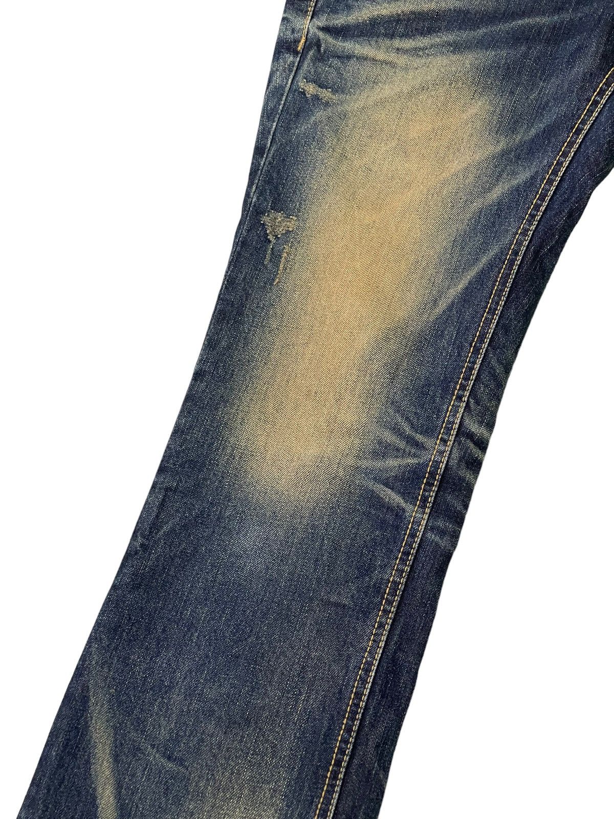 Japanese Brand Slim Jeans Lolita Distress Denim Embroydery 5🟦6 Size US 29 - 17 Thumbnail