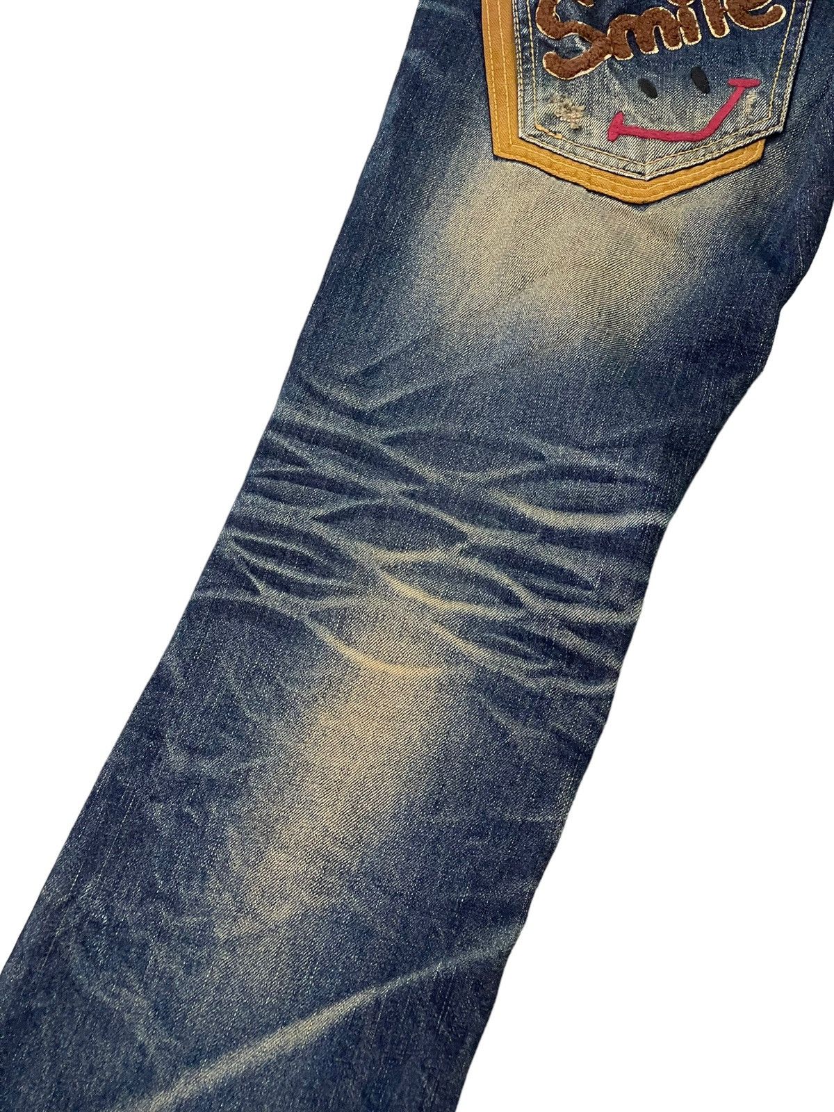Japanese Brand Slim Jeans Lolita Distress Denim Embroydery 5🟦6 Size US 29 - 6 Thumbnail