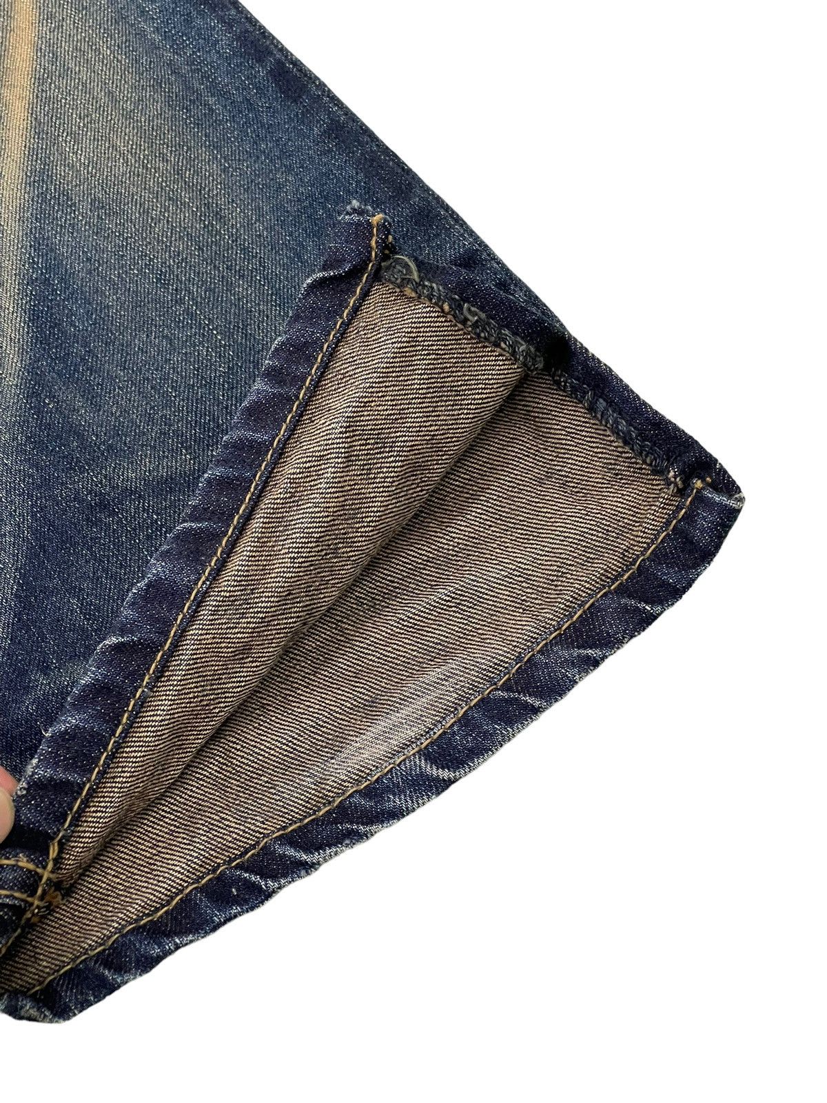 Japanese Brand Slim Jeans Lolita Distress Denim Embroydery 5🟦6 Size US 29 - 14 Thumbnail