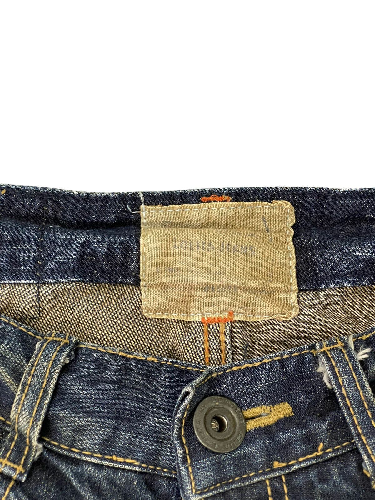 Japanese Brand Slim Jeans Lolita Distress Denim Embroydery 5🟦6 Size US 29 - 21 Thumbnail