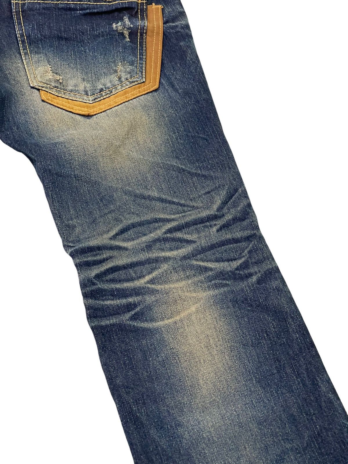 Japanese Brand Slim Jeans Lolita Distress Denim Embroydery 5🟦6 Size US 29 - 7 Thumbnail