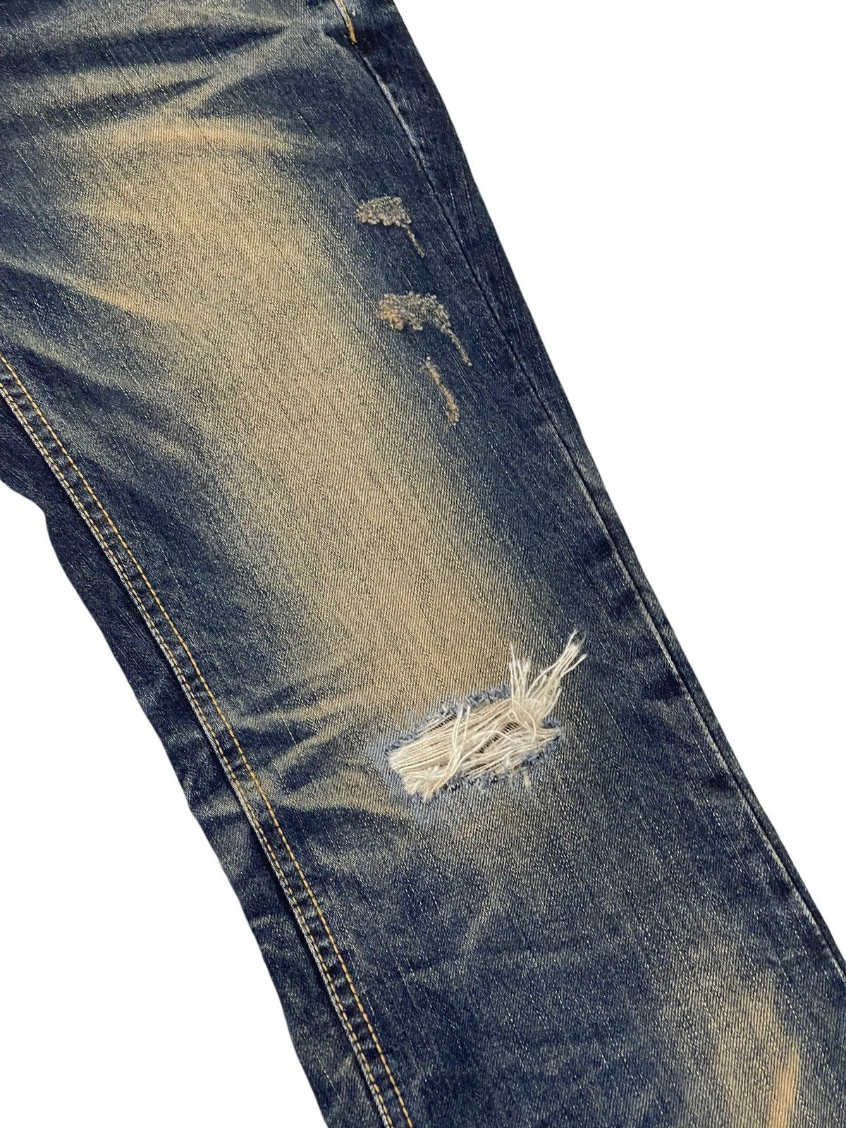 Japanese Brand Slim Jeans Lolita Distress Denim Embroydery 5🟦6 Size US 29 - 18 Thumbnail