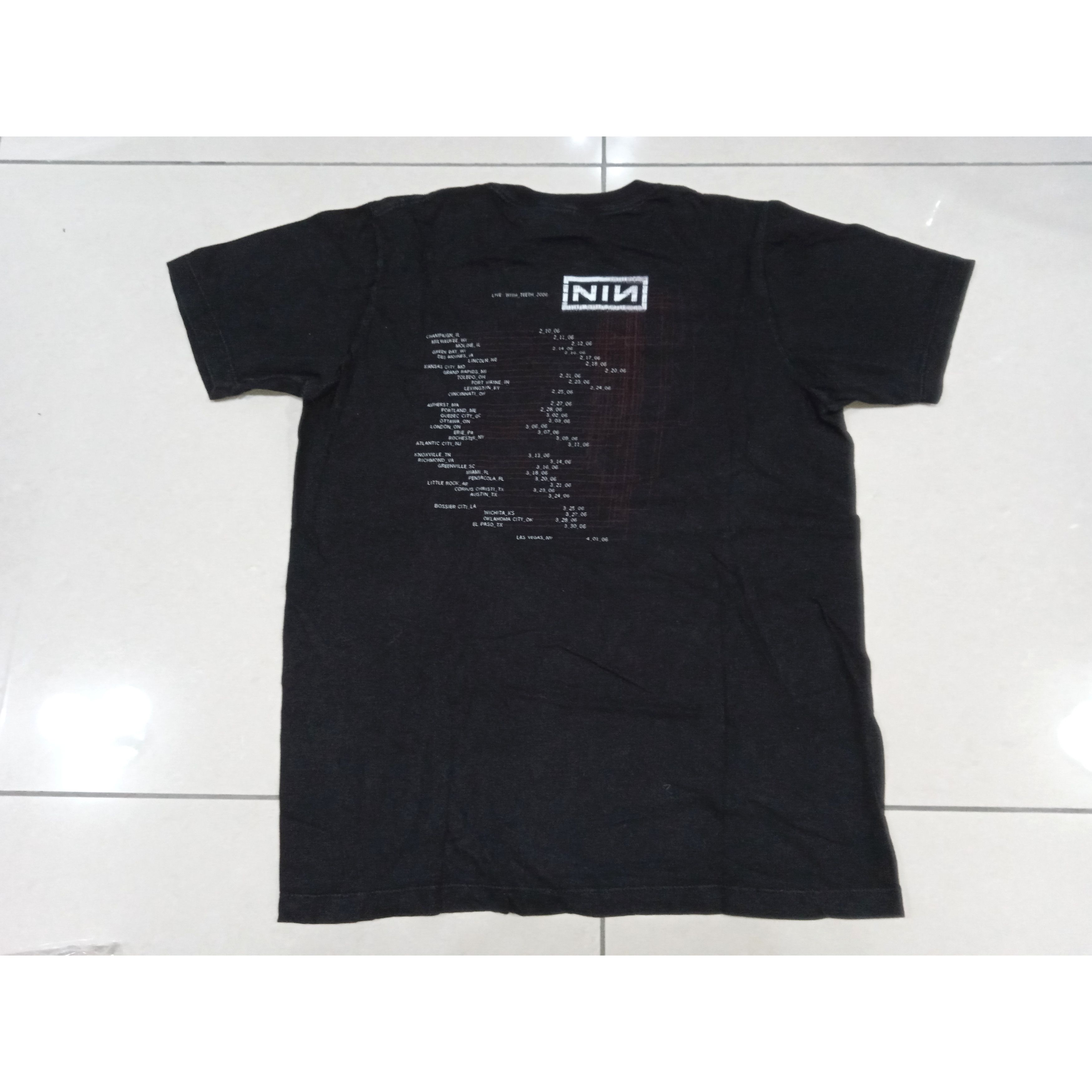 image of Band Tees x Vintage 2000S Nine Inch Nails Live With Teeth 2006 T Shirt in Black, Men's (Size Medium