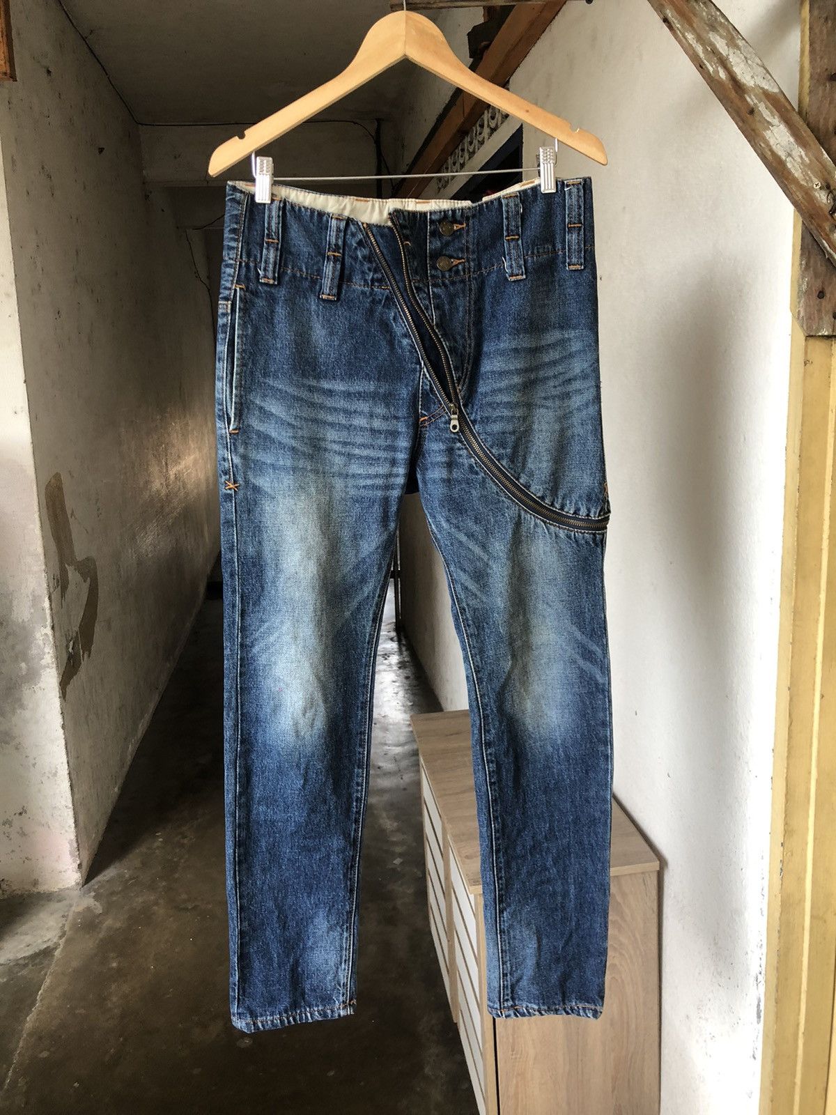 Frapbois Rare❗️Vintage Frapbois Issey Miyake Distressed Skinny Jeans Size US 32 / EU 48 - 5 Thumbnail