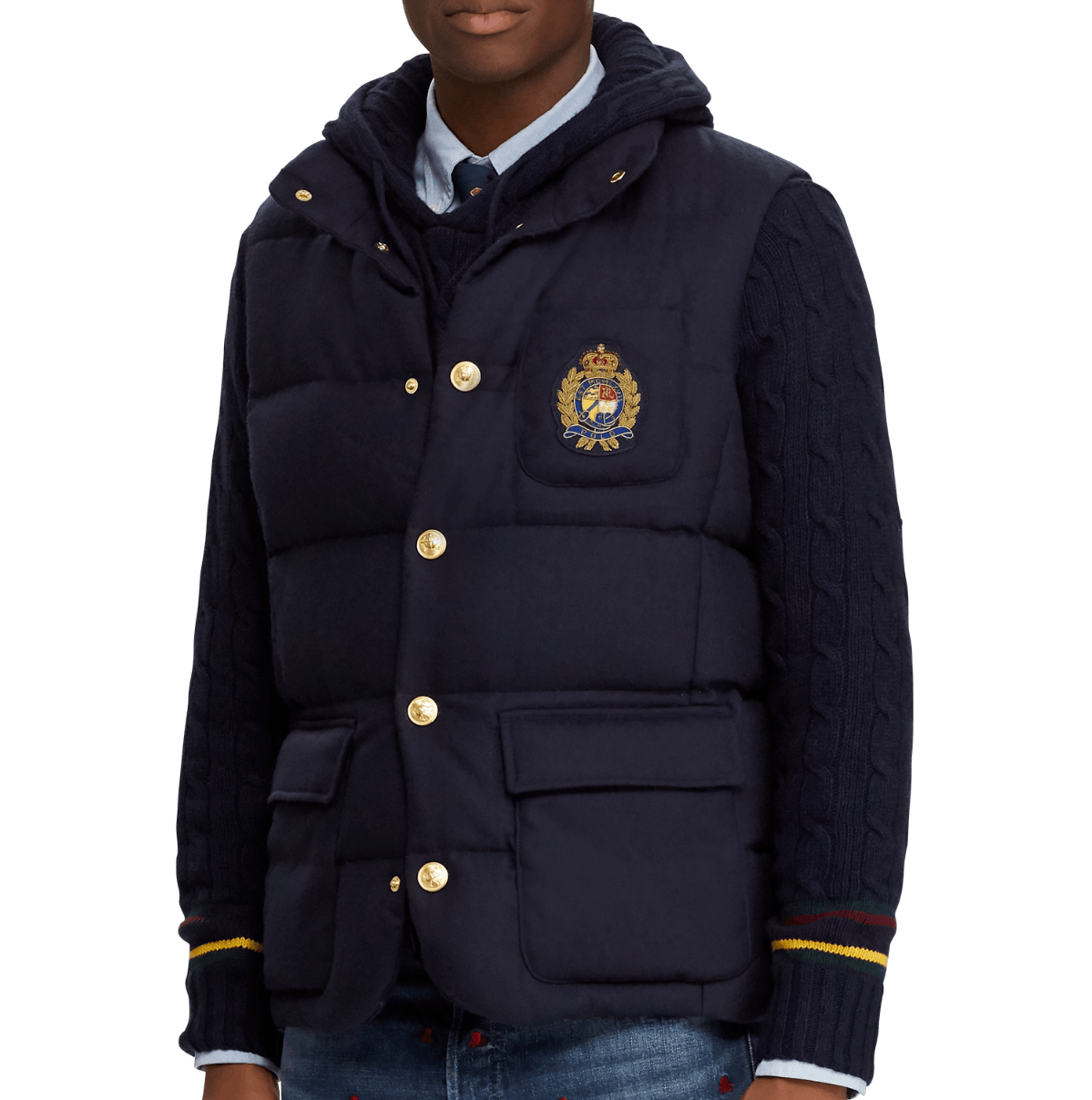 Polo Ralph Lauren Polo Ralph Lauren Crest Patch Wool Down Jacket Vest Large Size US L / EU 52-54 / 3 - 2 Thumbnail