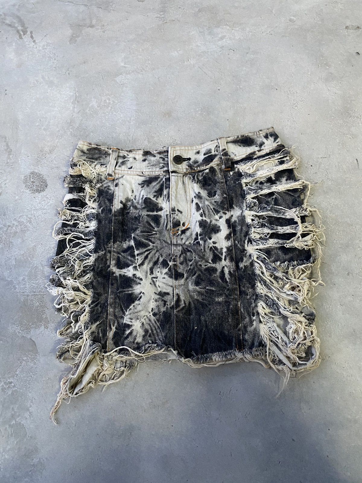 Japanese Brand × Seditionaries DASH DISTRESSED DENIM SEXY SKIRT Size 28" / US 6 / IT 42 - 1 Thumbnail
