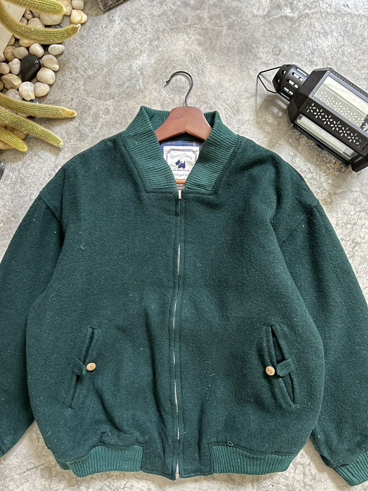 Vintage STEALS 🏴‍☠️ Queens Court Wool Quilted Bomber Jacket Size US L / EU 52-54 / 3 - 13 Thumbnail