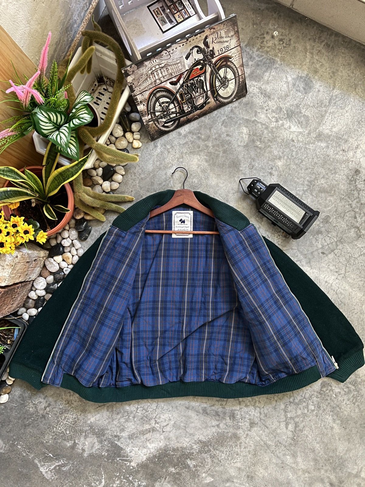 Vintage STEALS 🏴‍☠️ Queens Court Wool Quilted Bomber Jacket Size US L / EU 52-54 / 3 - 9 Thumbnail