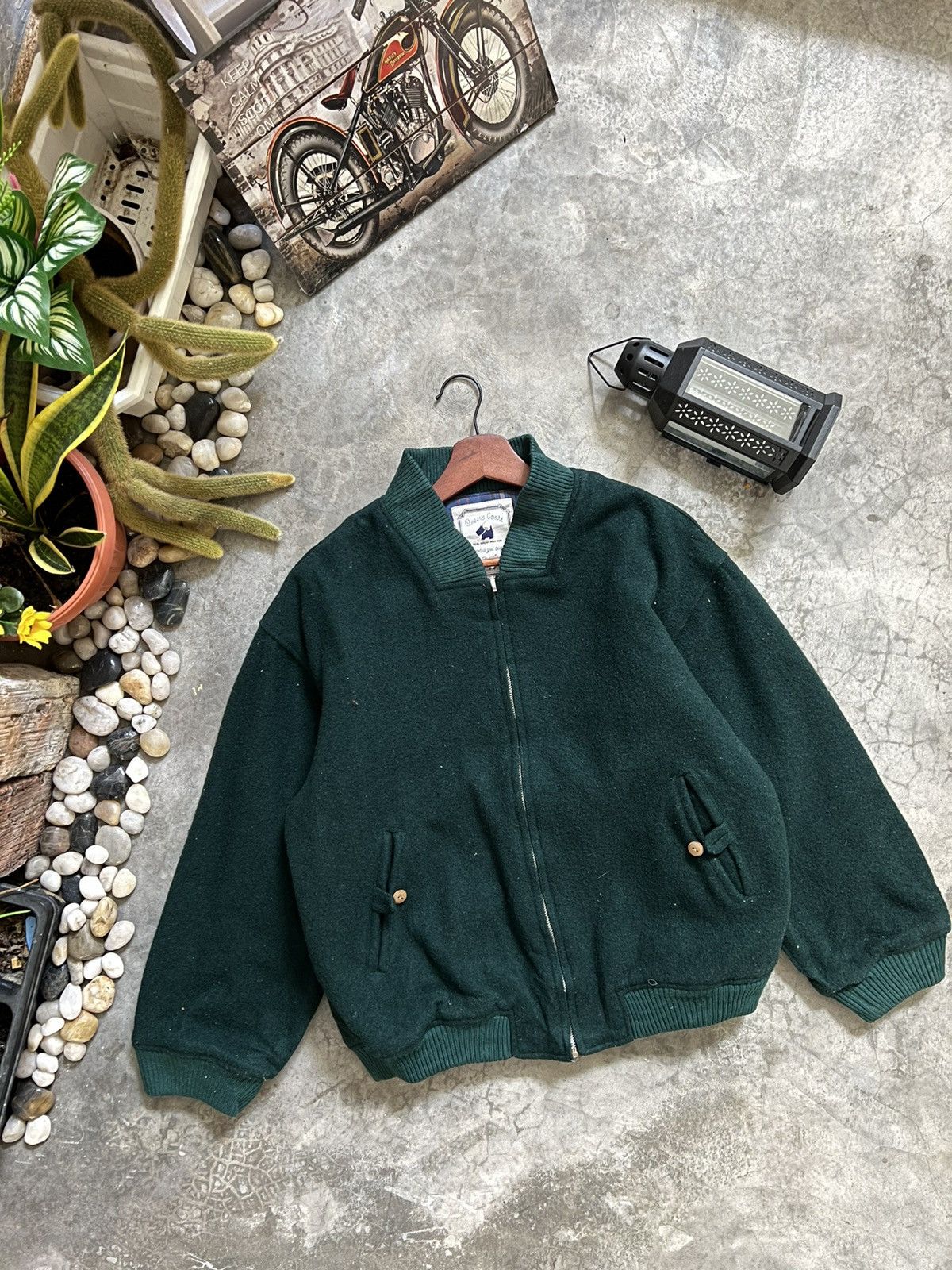 Vintage STEALS 🏴‍☠️ Queens Court Wool Quilted Bomber Jacket Size US L / EU 52-54 / 3 - 14 Thumbnail