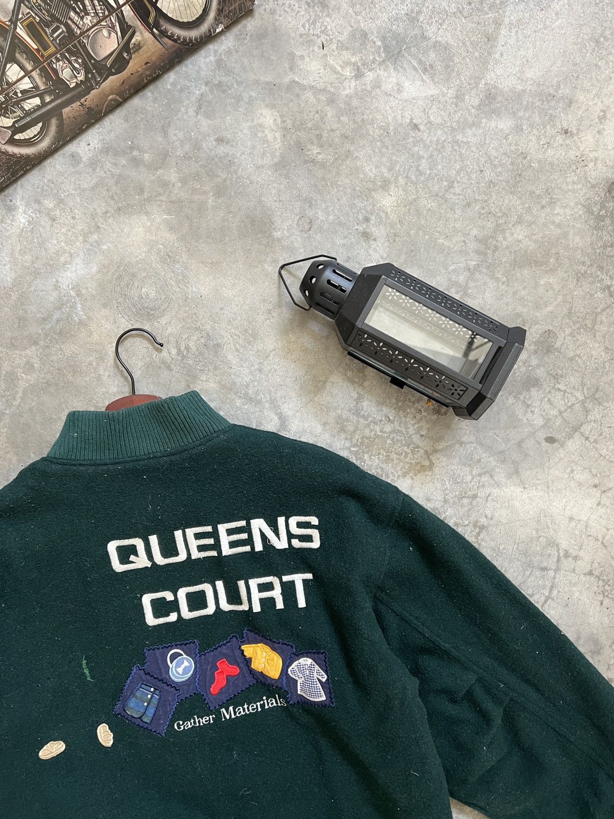 Vintage STEALS 🏴‍☠️ Queens Court Wool Quilted Bomber Jacket Size US L / EU 52-54 / 3 - 19 Thumbnail