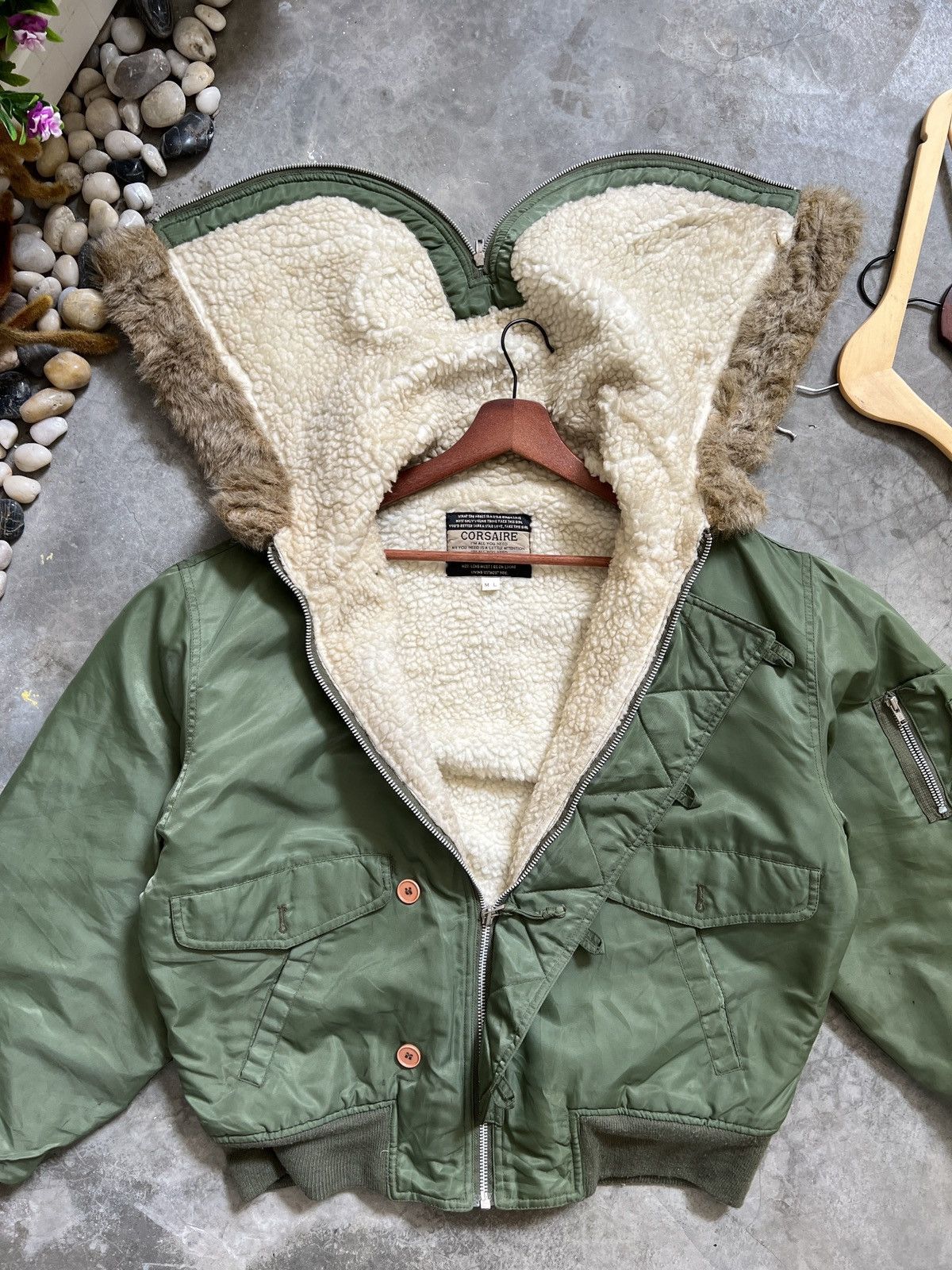 Japanese Brand × Vintage Vintage 🖤🏴‍☠️ Warm Military Bomber Jacket Size US L / EU 52-54 / 3 - 16 Thumbnail
