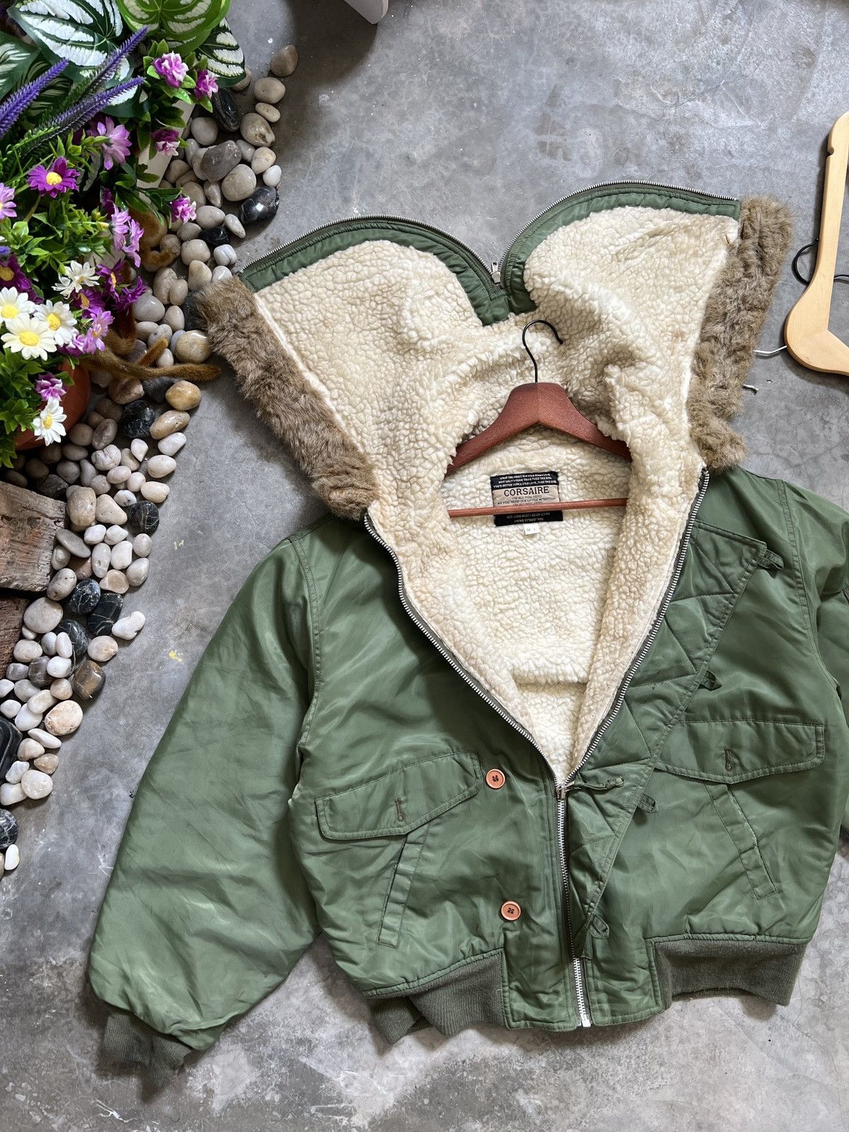 Japanese Brand × Vintage Vintage 🖤🏴‍☠️ Warm Military Bomber Jacket Size US L / EU 52-54 / 3 - 1 Thumbnail