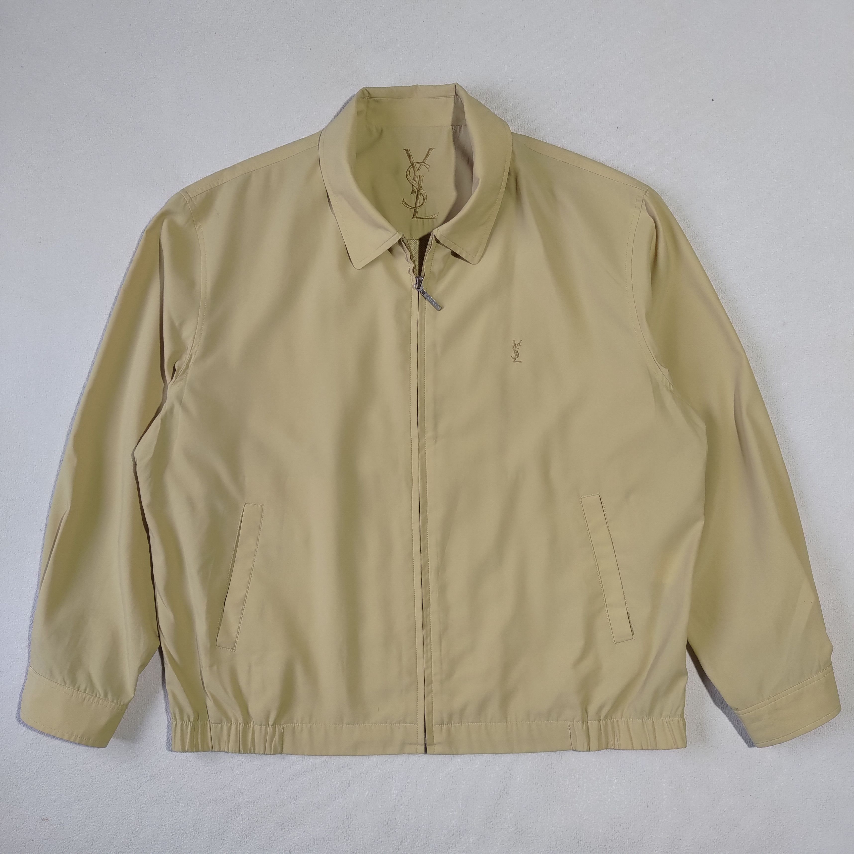 image of Vintage 90's YVES Saint Laurent X YSL Jacket in Cream Beige, Men's (Size Small)