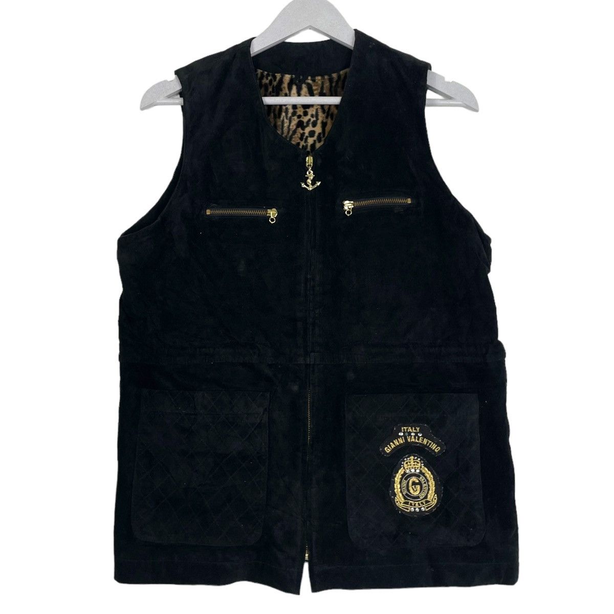 Gianni Valentino × Japanese Brand × Vintage 💥GIANNI VALENTINO MOLESKIN RETRO TIGER PATTERN VEST VINTAGE Size US M / EU 48-50 / 2 - 2 Thumbnail