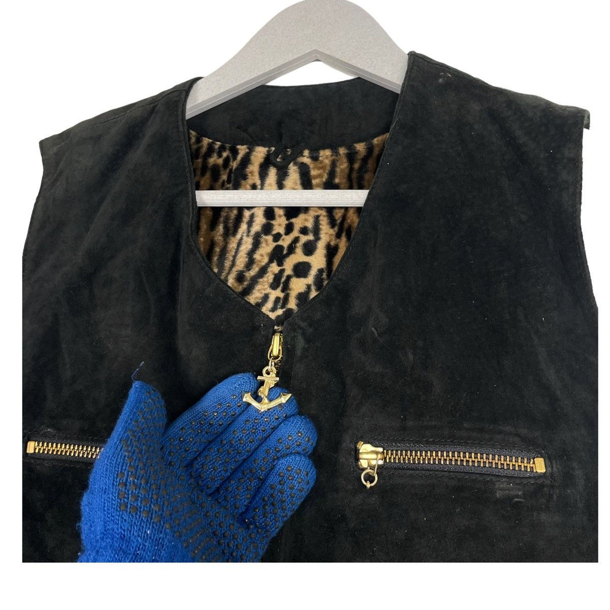 Gianni Valentino × Japanese Brand × Vintage 💥GIANNI VALENTINO MOLESKIN RETRO TIGER PATTERN VEST VINTAGE Size US M / EU 48-50 / 2 - 8 Thumbnail