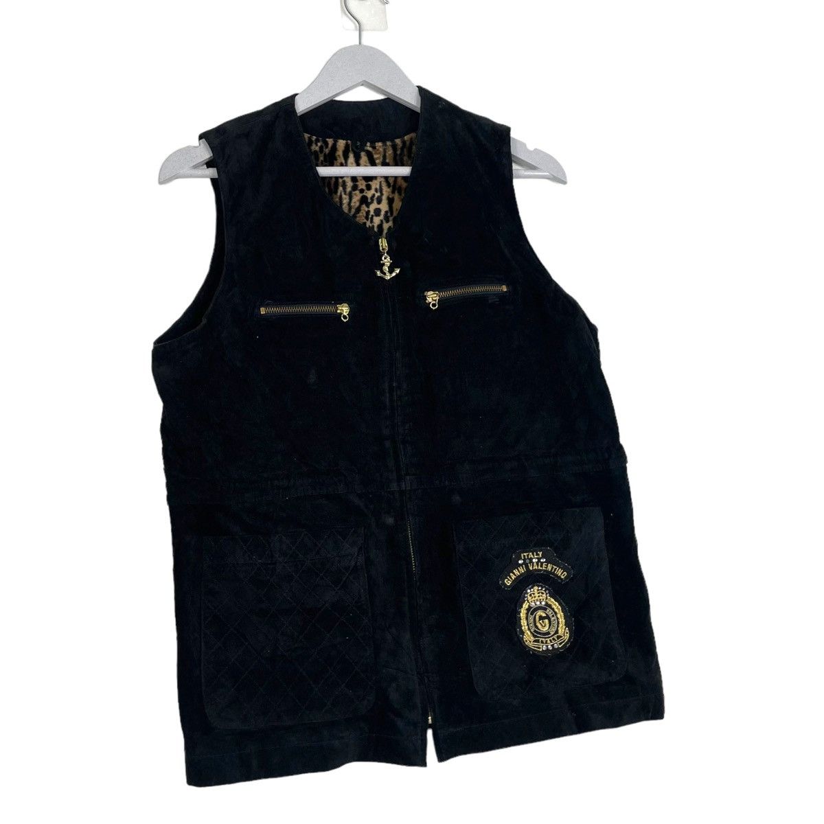 Gianni Valentino × Japanese Brand × Vintage 💥GIANNI VALENTINO MOLESKIN RETRO TIGER PATTERN VEST VINTAGE Size US M / EU 48-50 / 2 - 4 Thumbnail