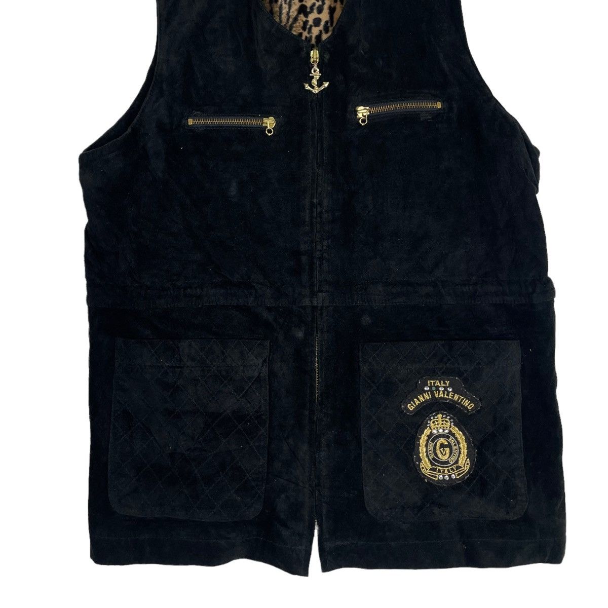 Gianni Valentino × Japanese Brand × Vintage 💥GIANNI VALENTINO MOLESKIN RETRO TIGER PATTERN VEST VINTAGE Size US M / EU 48-50 / 2 - 6 Thumbnail