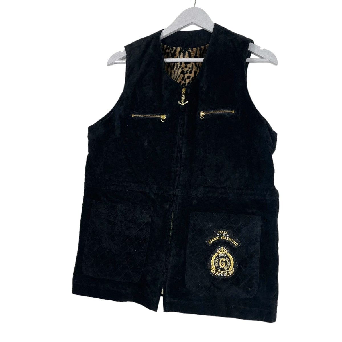 Gianni Valentino × Japanese Brand × Vintage 💥GIANNI VALENTINO MOLESKIN RETRO TIGER PATTERN VEST VINTAGE Size US M / EU 48-50 / 2 - 3 Thumbnail