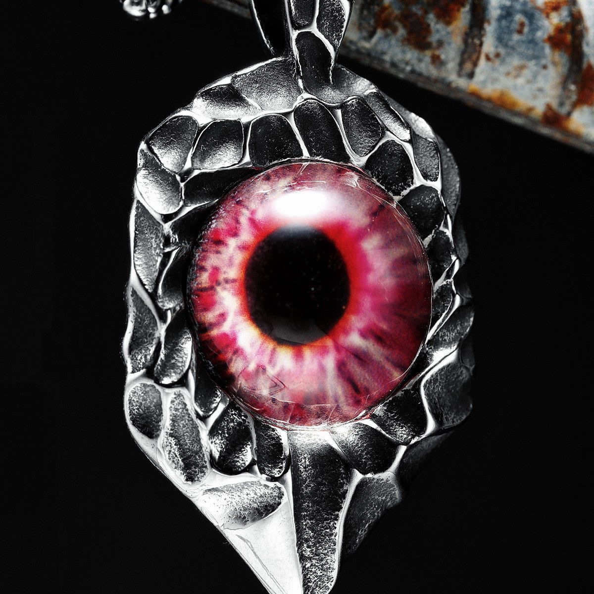 Jewelry 316L Stainless Steel Devil Eye Pendant Necklace Size ONE SIZE - 3 Thumbnail