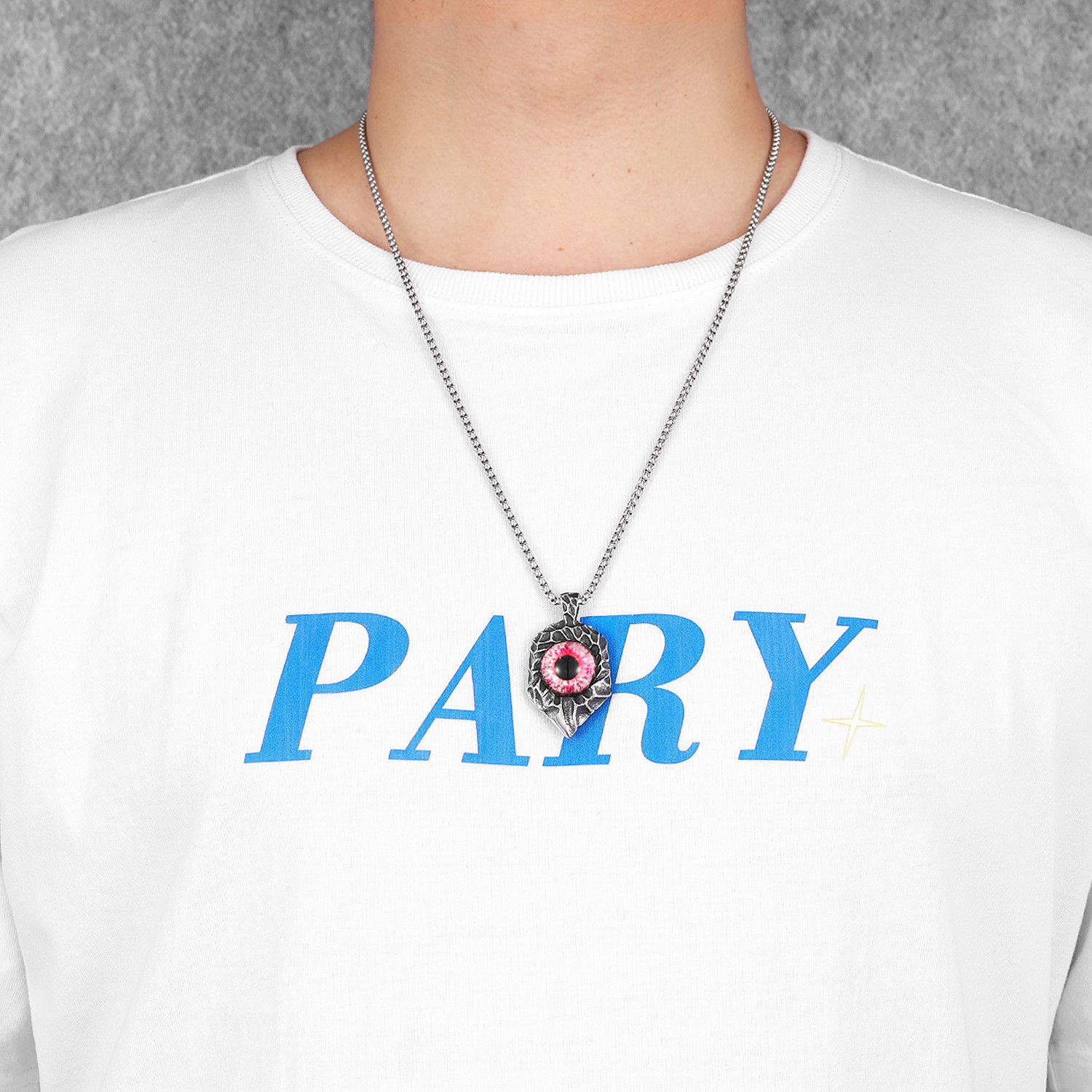 Jewelry 316L Stainless Steel Devil Eye Pendant Necklace Size ONE SIZE - 2 Thumbnail