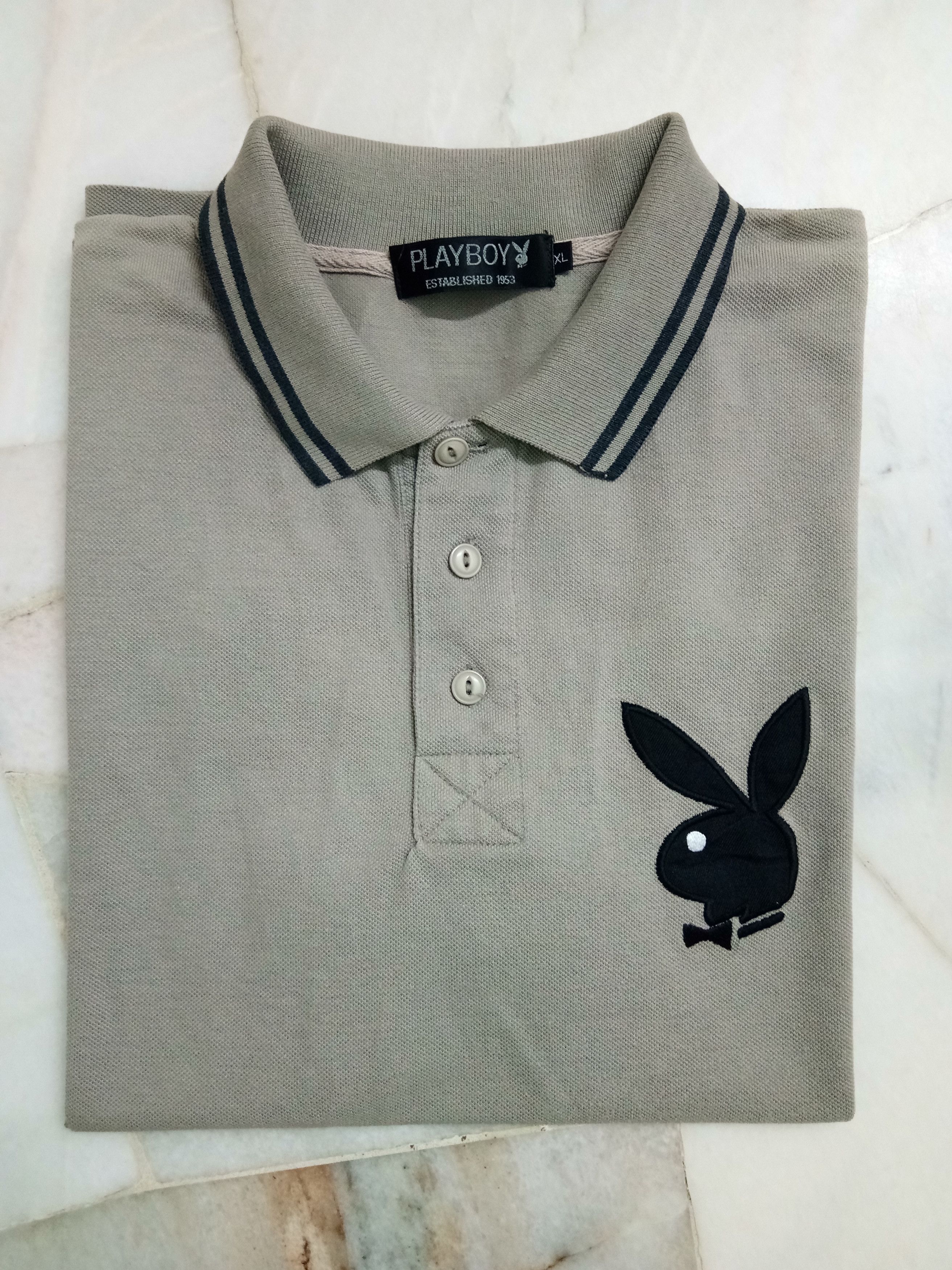 Playboy Vintage Polo ringer iconic flag logo's Size US M / EU 48-50 / 2 - 10 Thumbnail