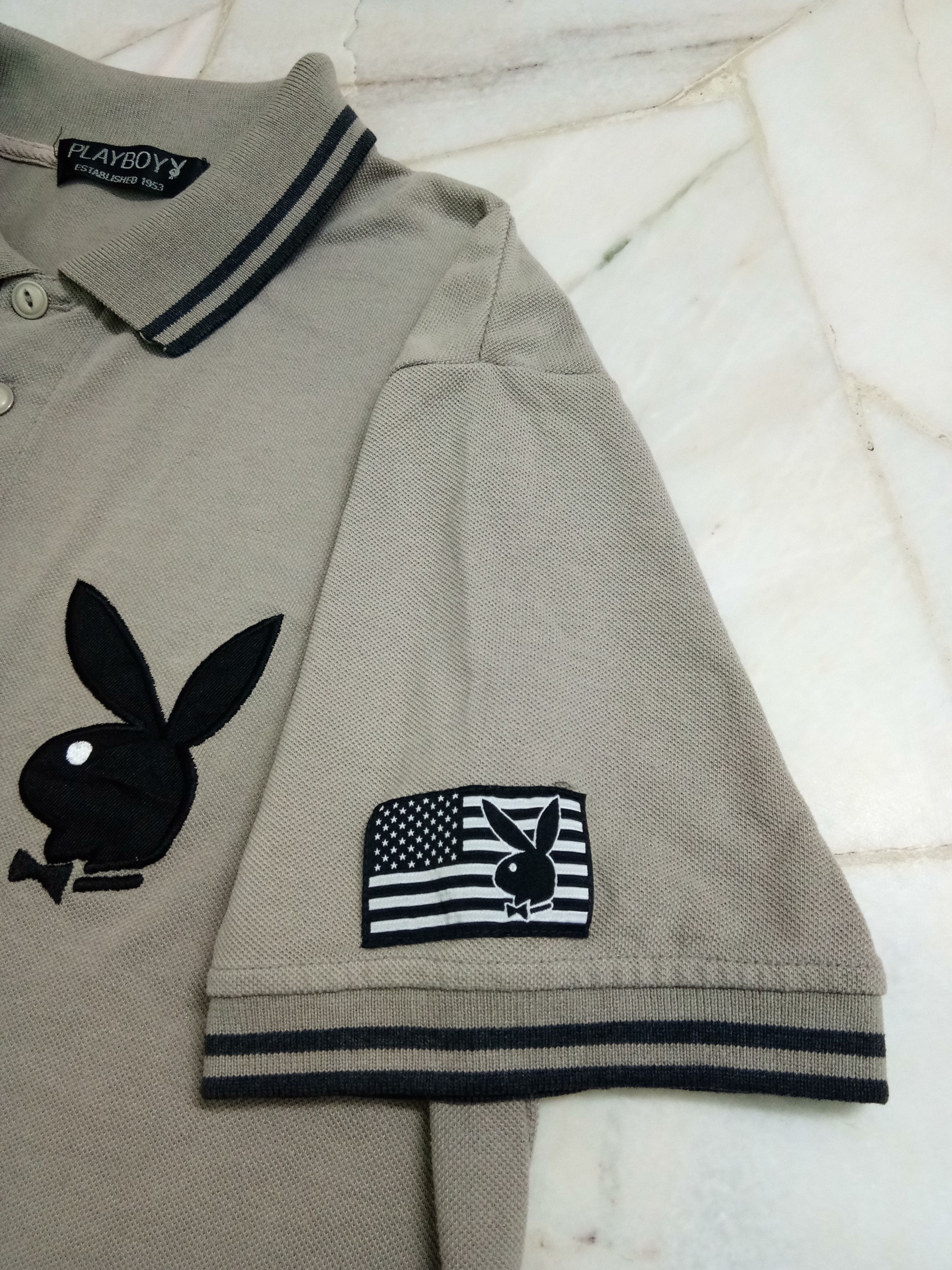 Playboy Vintage Polo ringer iconic flag logo's Size US M / EU 48-50 / 2 - 8 Thumbnail