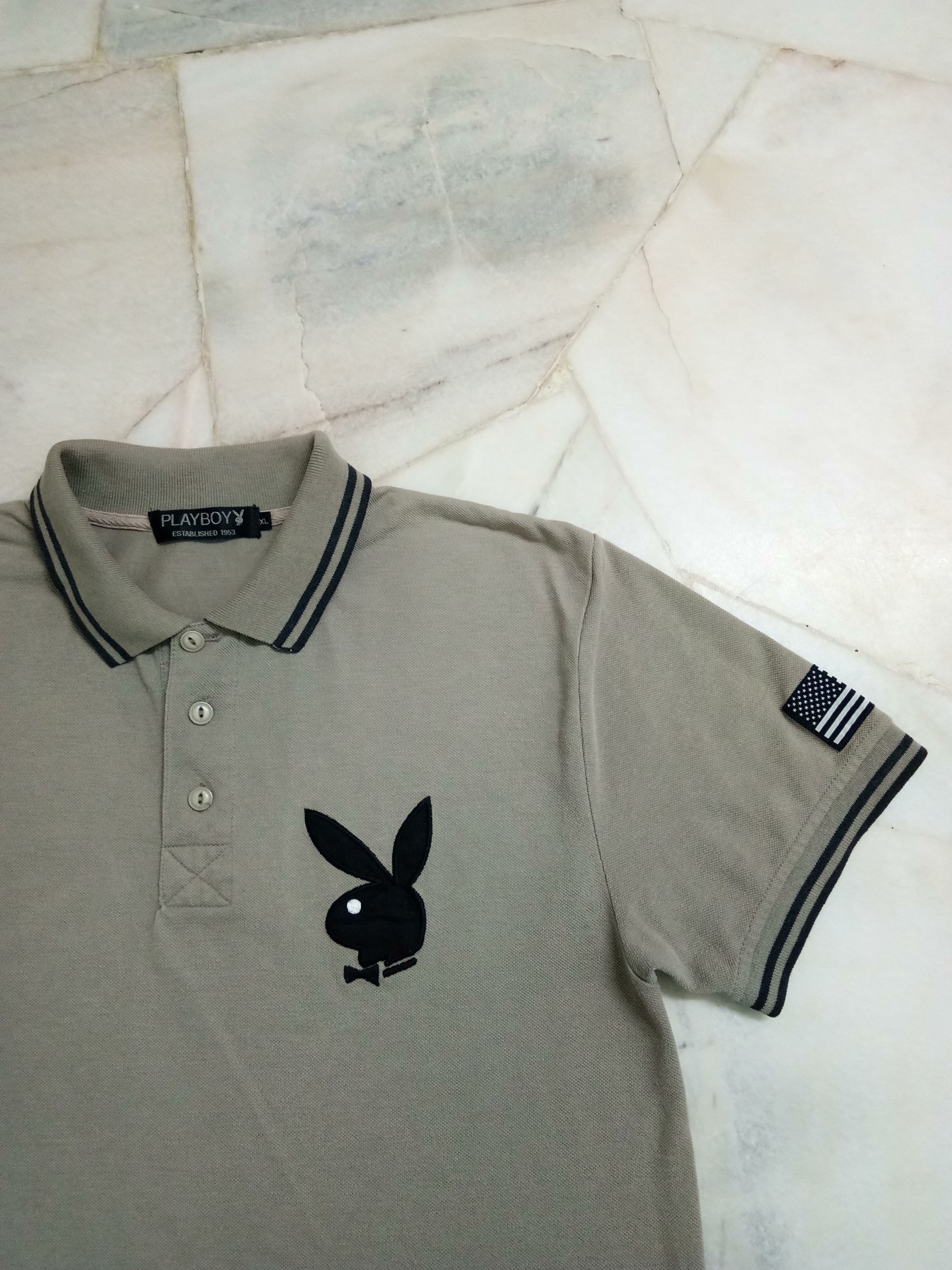 Playboy Vintage Polo ringer iconic flag logo's Size US M / EU 48-50 / 2 - 6 Thumbnail