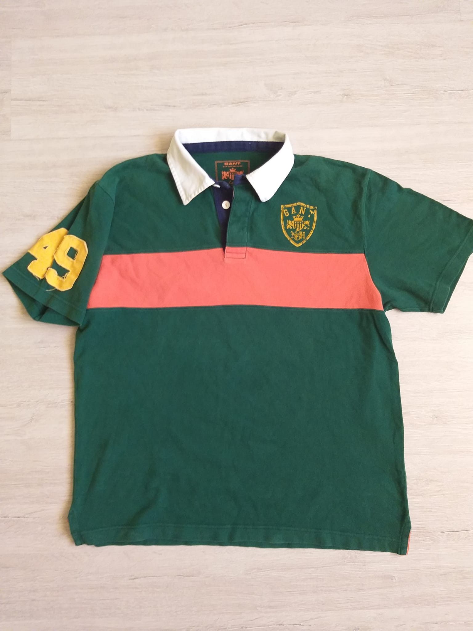 Gant GANT Rugby Polo Shirt Green Crest Stripe Size US L / EU 52-54 / 3 - 1 Thumbnail