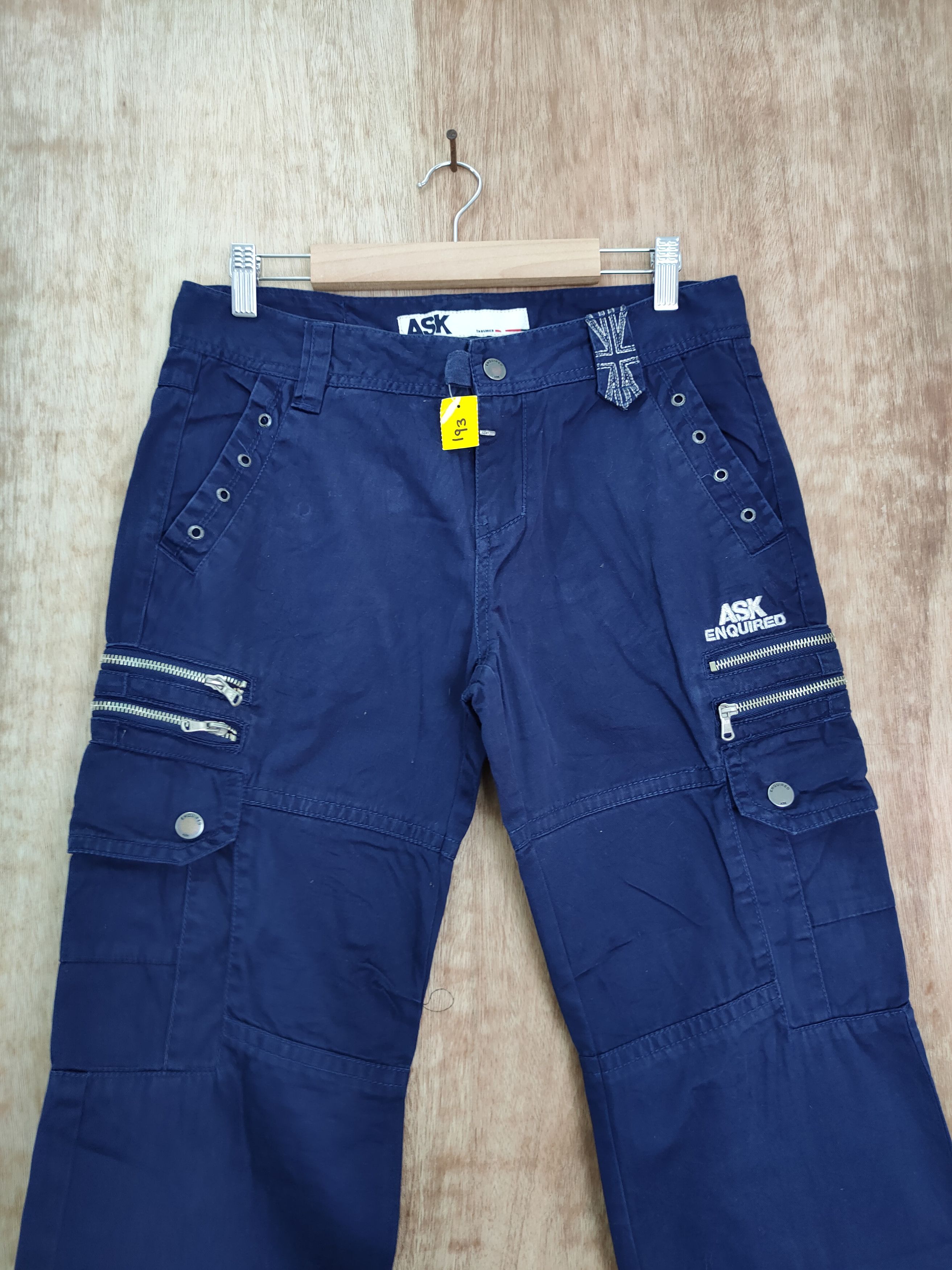 Japanese Brand DLL ASK seditionaries punk blue multipocket cargo pants #193 Size US 28 / EU 44 - 4 Thumbnail