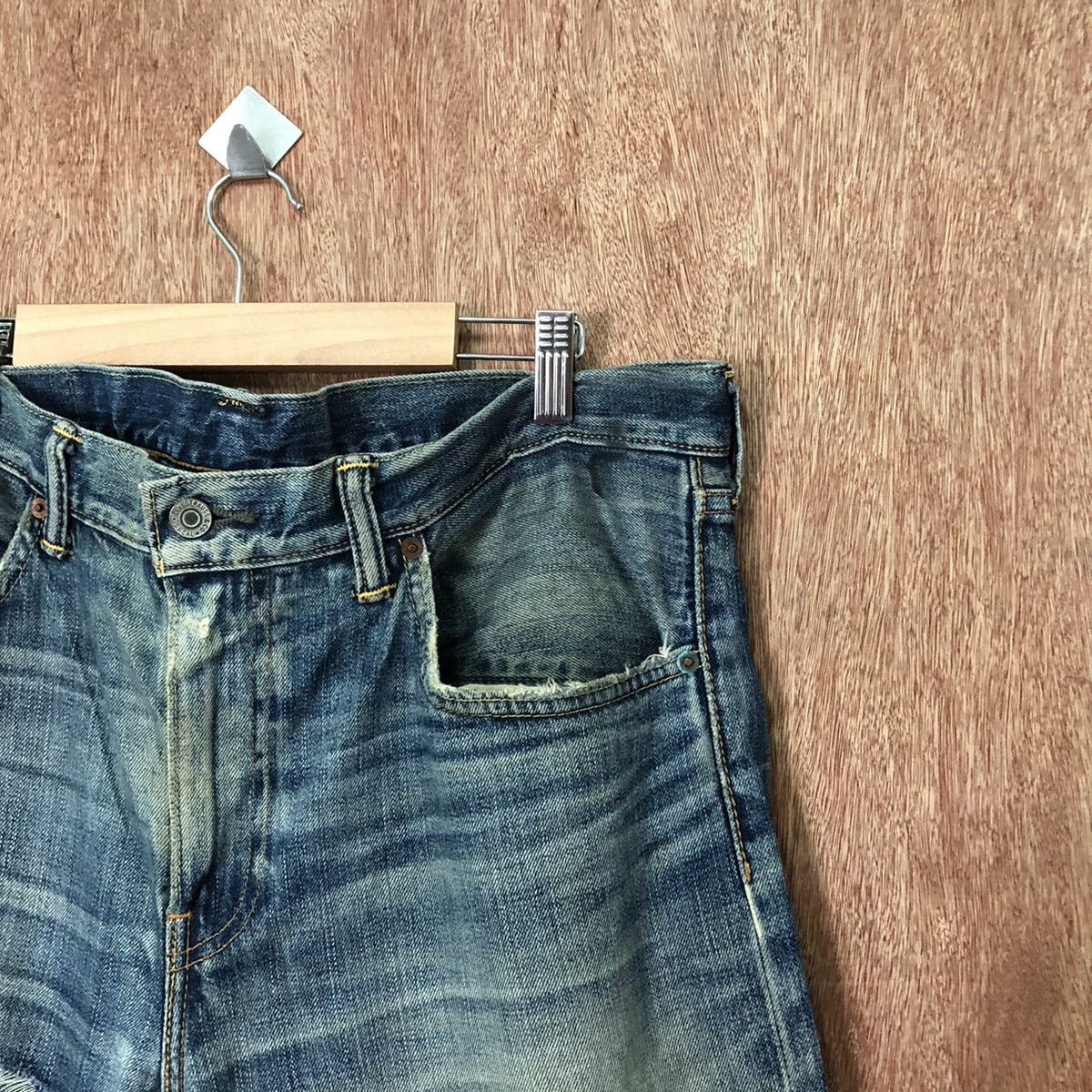 Levi's DL 502 Levis Blue Distressed Denim jeans pants #6378 Size US 36 / EU 52 - 6 Thumbnail