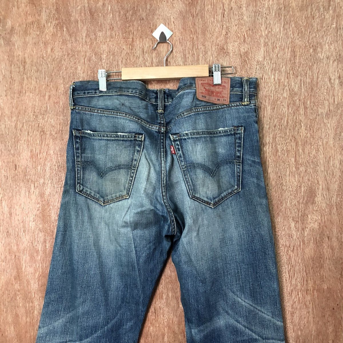 Levi's DL 502 Levis Blue Distressed Denim jeans pants #6378 Size US 36 / EU 52 - 8 Thumbnail