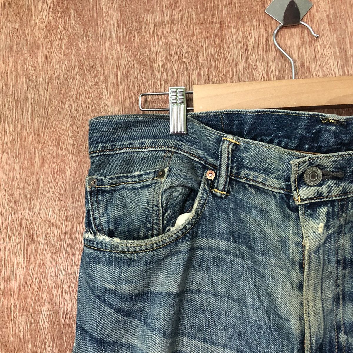 Levi's DL 502 Levis Blue Distressed Denim jeans pants #6378 Size US 36 / EU 52 - 5 Thumbnail