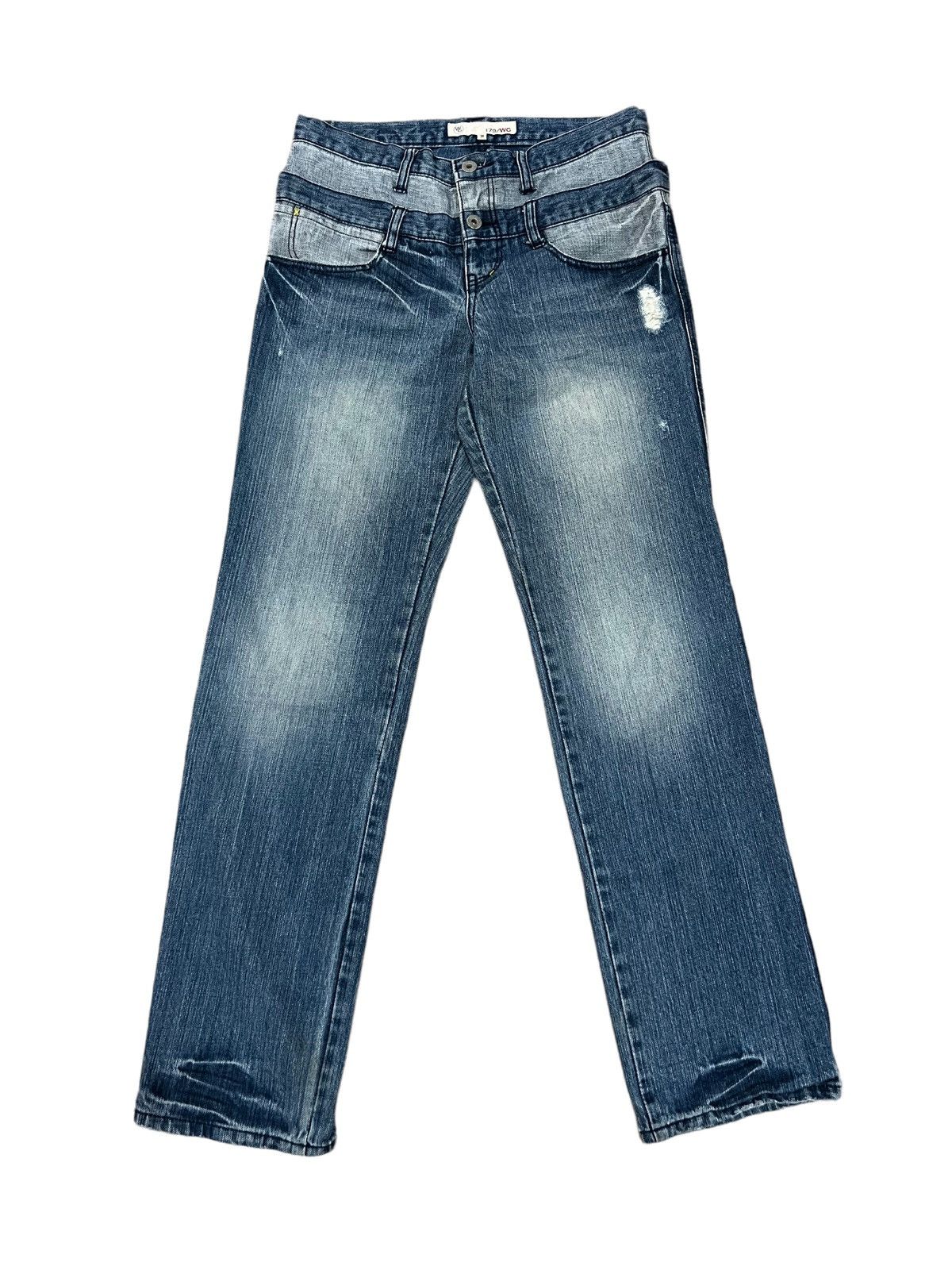 Japanese Brand Japanese Brand 179/WG Nicole Club Double Waist Distressed Size US 30 / EU 46 - 1 Thumbnail