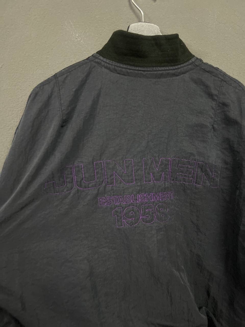 Japanese Brand VINTAGE JUN MEN SPELLOUT BOMBER JACKET Size US L / EU 52-54 / 3 - 10 Thumbnail