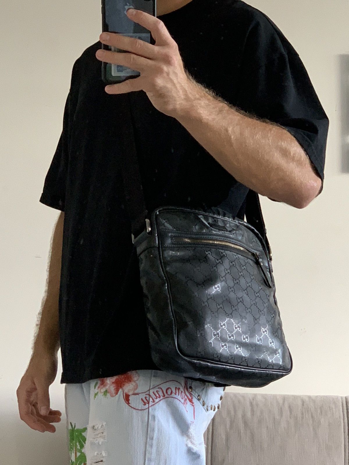 Gucci Gucci GG canvas supreme black shoulder bag Size ONE SIZE - 1 Thumbnail