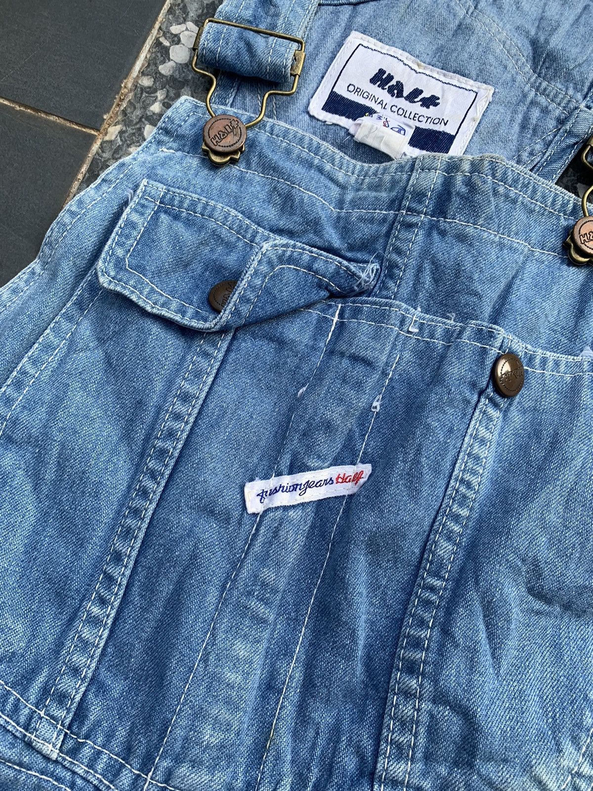 Japanese Brand Vintage Half Overall Denim Size US 29 - 5 Thumbnail