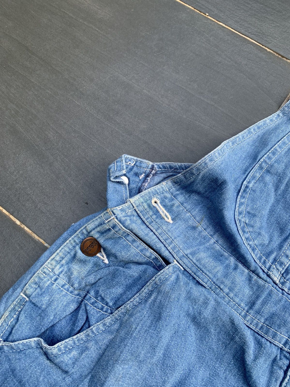 Japanese Brand Vintage Half Overall Denim Size US 29 - 4 Thumbnail