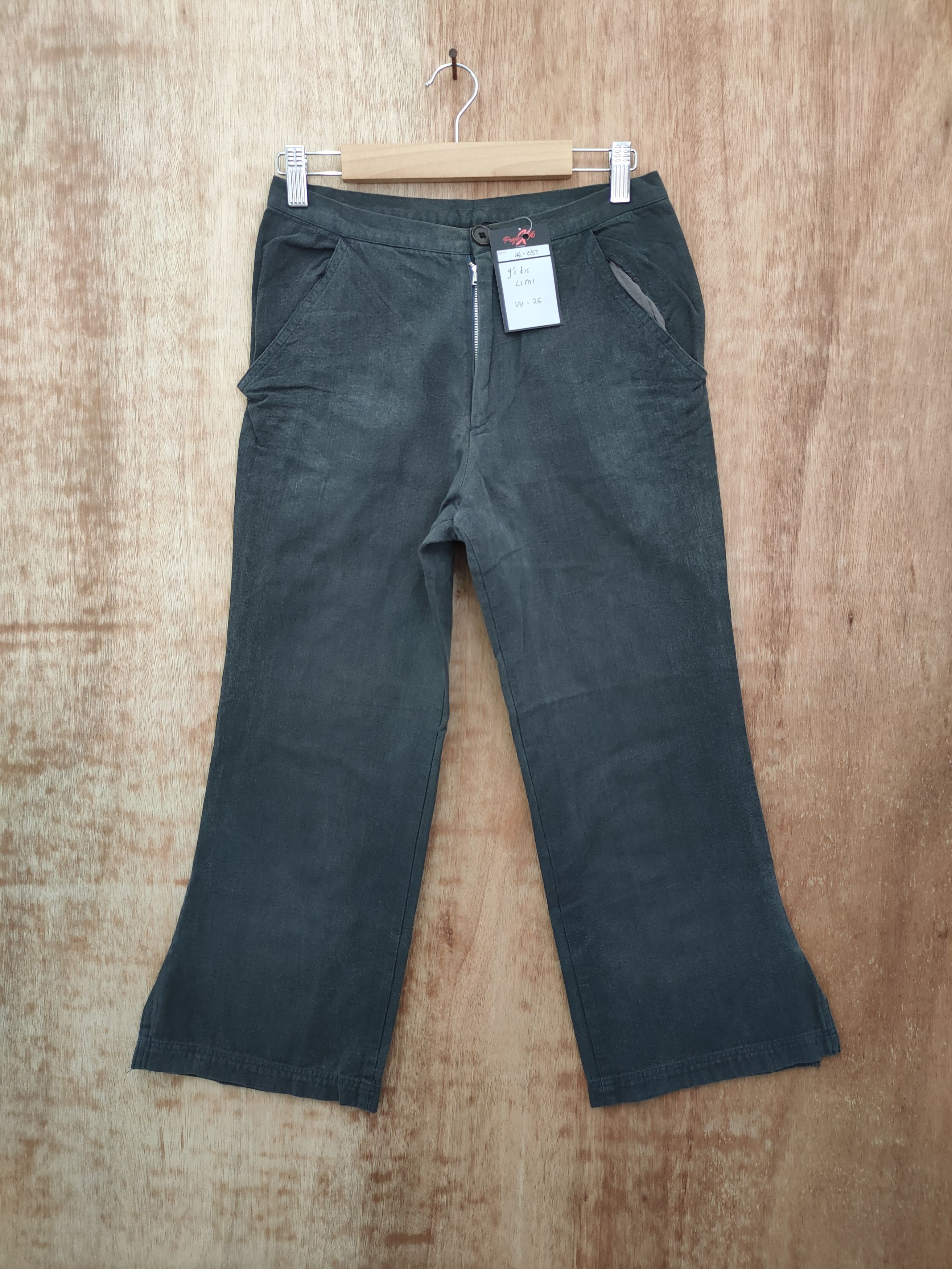 image of Yohji Yamamoto Dl Y's Bis Yohji Limi Faded Cropped Cargo Pants 46-051 in Faded Black, Women's (Size