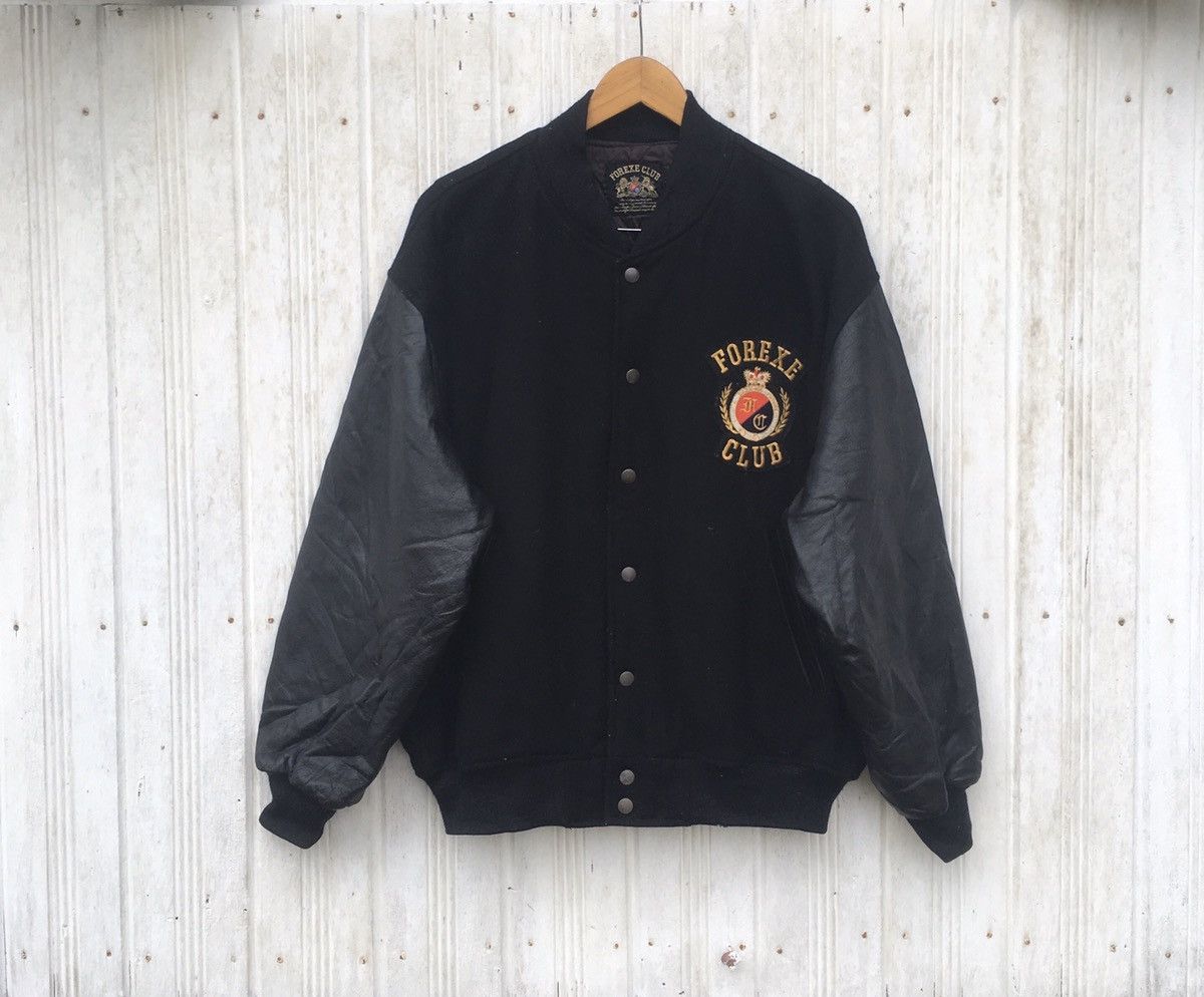 Vintage Vintage Forexe Club Leather Wool Varsity Bomber Jacket Size US L / EU 52-54 / 3 - 2 Thumbnail