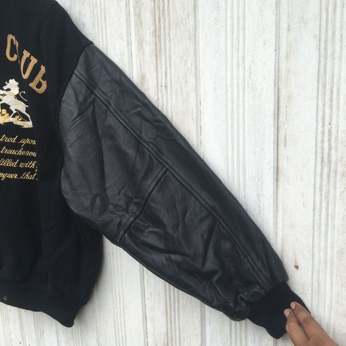 Vintage Vintage Forexe Club Leather Wool Varsity Bomber Jacket Size US L / EU 52-54 / 3 - 10 Thumbnail