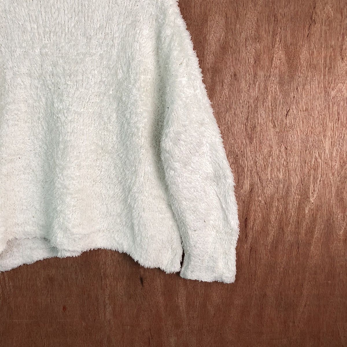 Homespun Knitwear Gelaiod Pigrit White Shag Shaggy Fur Mohair Knitwear #6566 Size L / US 10 / IT 46 - 5 Thumbnail