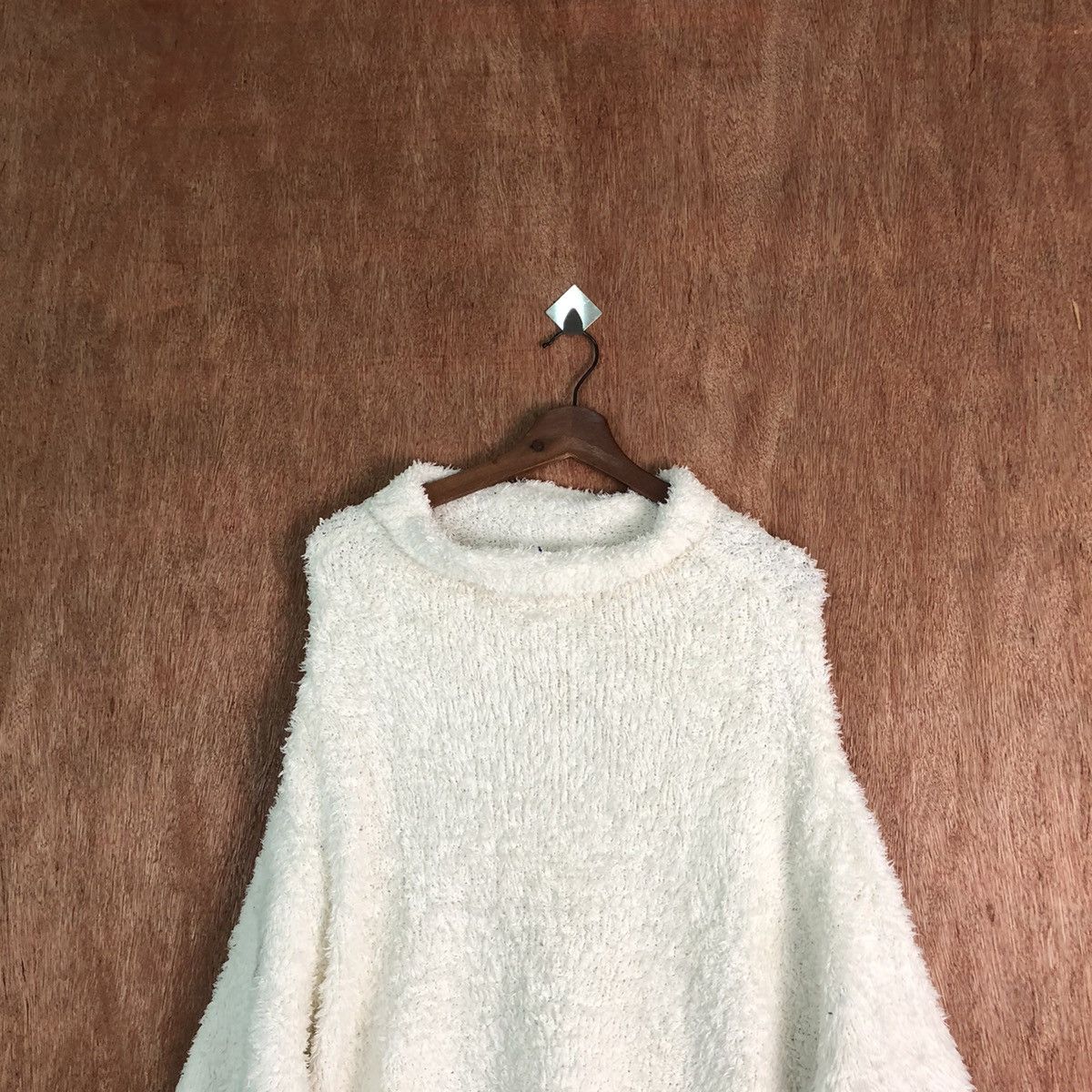 Homespun Knitwear Gelaiod Pigrit White Shag Shaggy Fur Mohair Knitwear #6566 Size L / US 10 / IT 46 - 2 Thumbnail