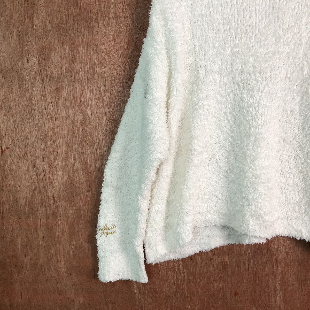Homespun Knitwear Gelaiod Pigrit White Shag Shaggy Fur Mohair Knitwear #6566 Size L / US 10 / IT 46 - 4 Thumbnail
