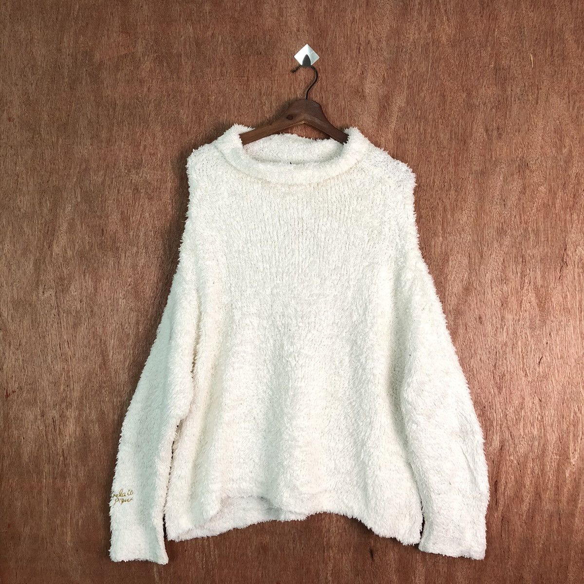 Gelaiod Pigrit White Shag Shaggy Fur Mohair Knitwear #6566